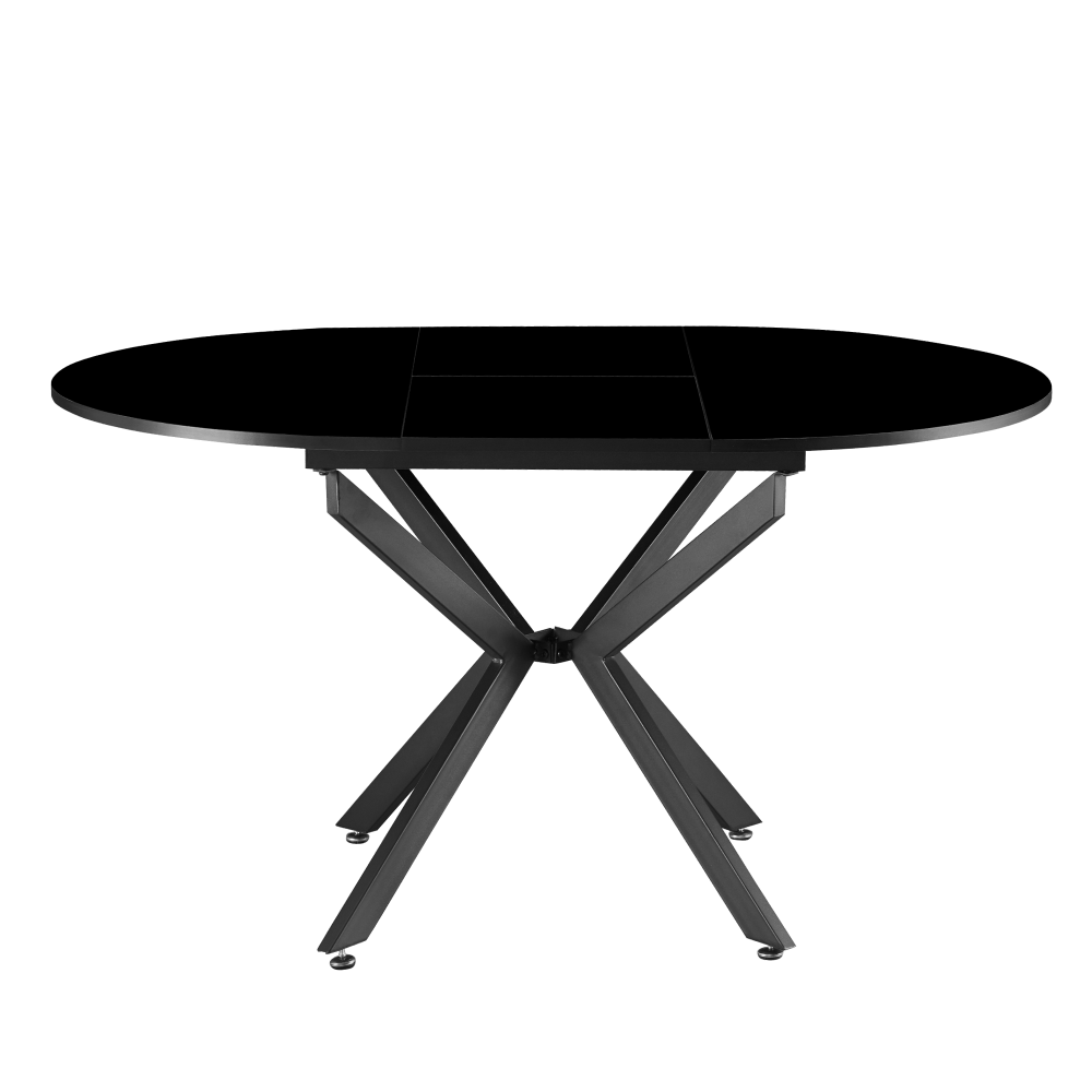 Jedálenský rozkladací stôl, čierna, 100x100-140x75 cm, ABERO TYP 1