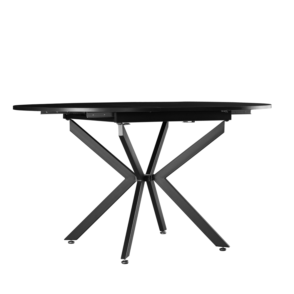 Jedálenský rozkladací stôl, čierna, 100x100-140x75 cm, ABERO TYP 1