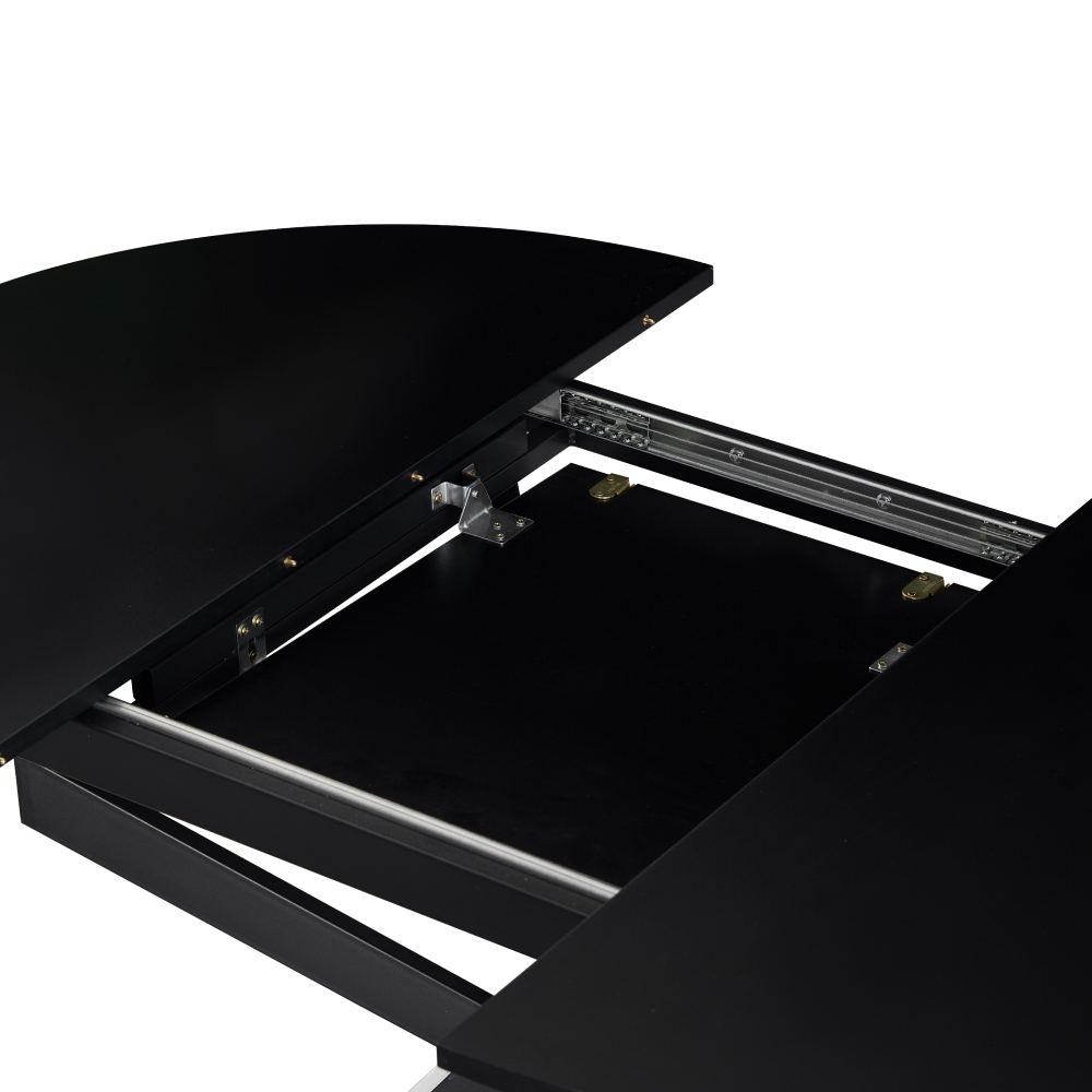 Jedálenský rozkladací stôl, čierna, 100x100-140x75 cm, ABERO TYP 1