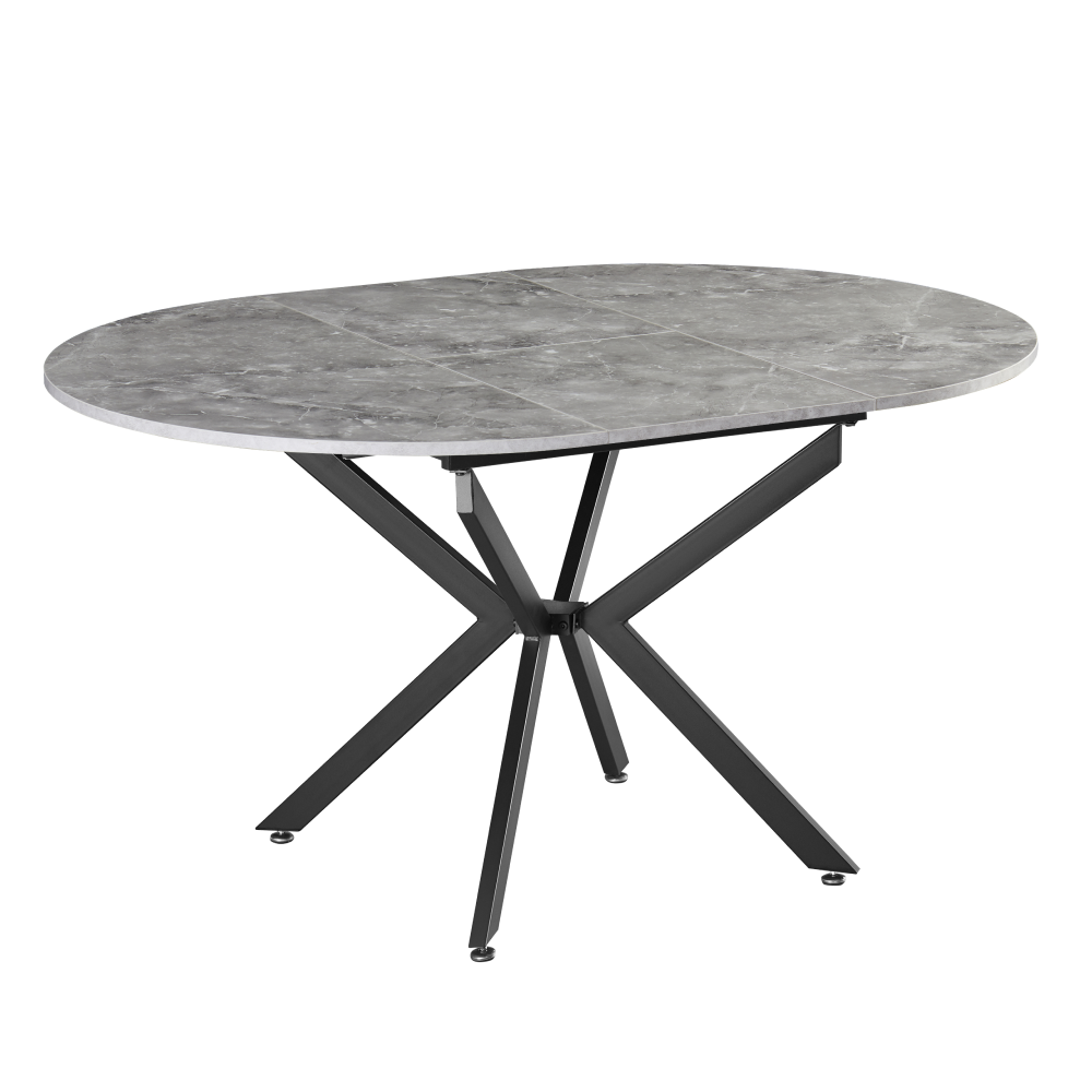 Jedálenský rozkladací stôl, betón/čierna, 100x100-140x75 cm, ABERO TYP 1