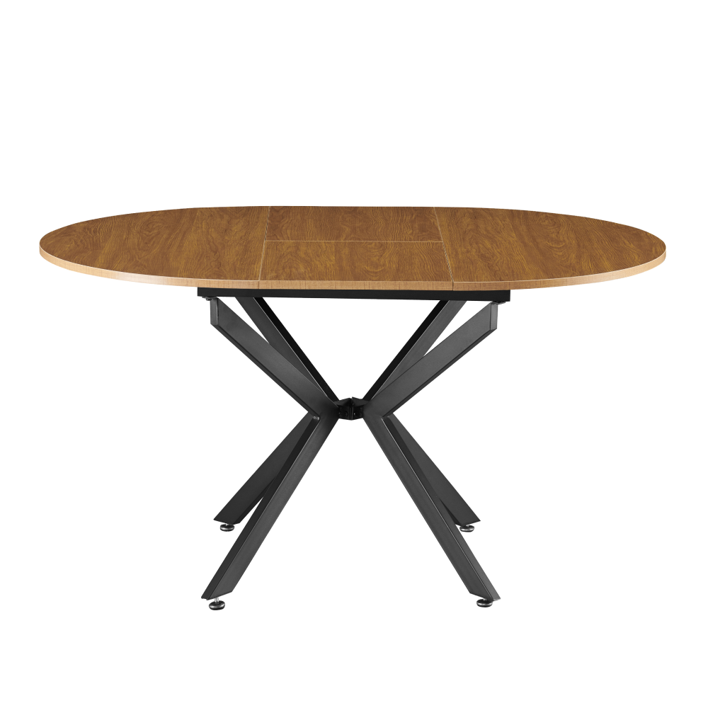 Jedálenský rozkladací stôl, dub svetlý/čierna, 100x100-140x75 cm, ABERO TYP 1