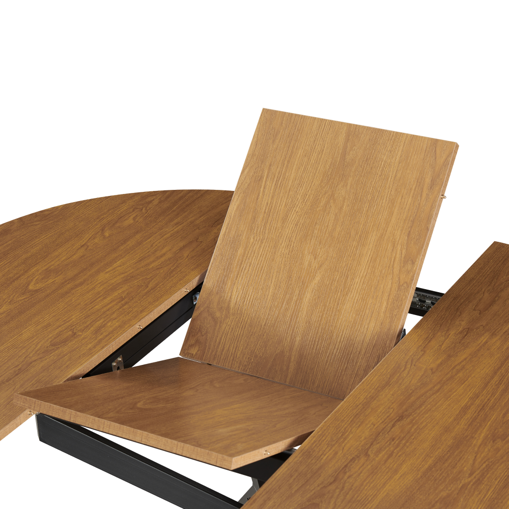 Jedálenský rozkladací stôl, dub svetlý/čierna, 100x100-140x75 cm, ABERO TYP 1