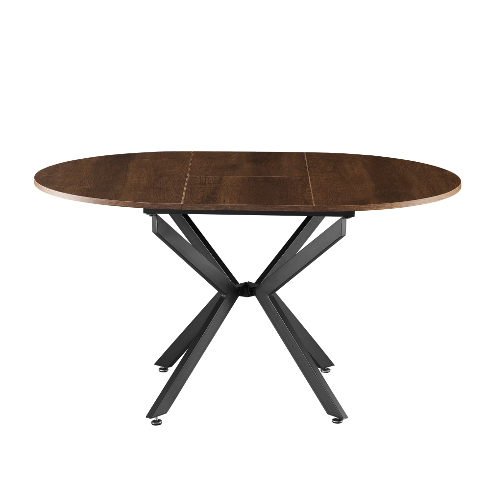 Jedálenský rozkladací stôl, dub tmavý/čierna, 100x100-140x75 cm, ABERO TYP 1