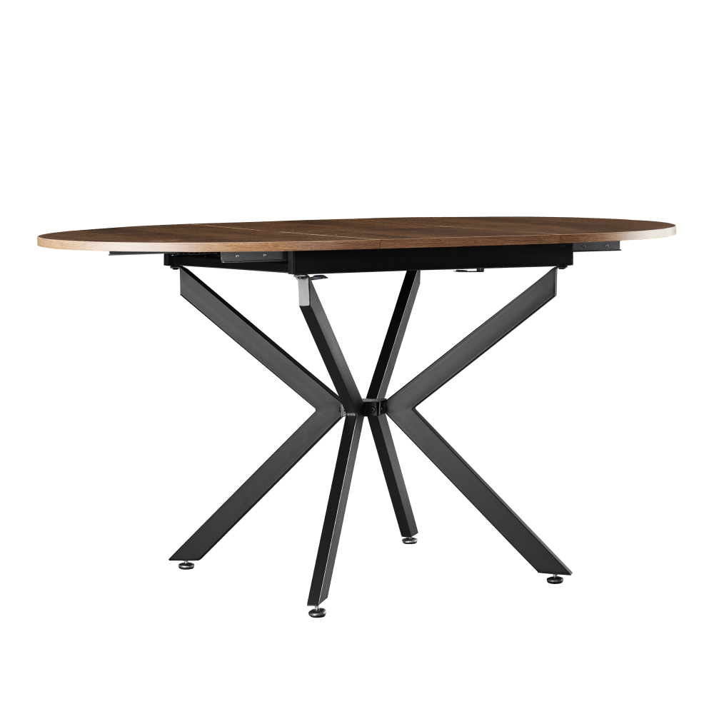 Jedálenský rozkladací stôl, dub tmavý/čierna, 100x100-140x75 cm, ABERO TYP 1