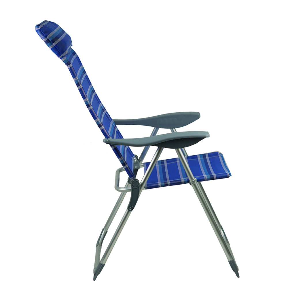 Állítható kerti szék, kék/szürke, AVELAR