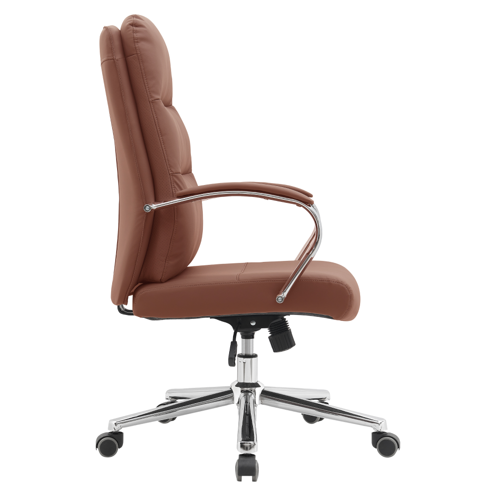 Kancelárske kreslo, hnedá camel/chróm, ADMON