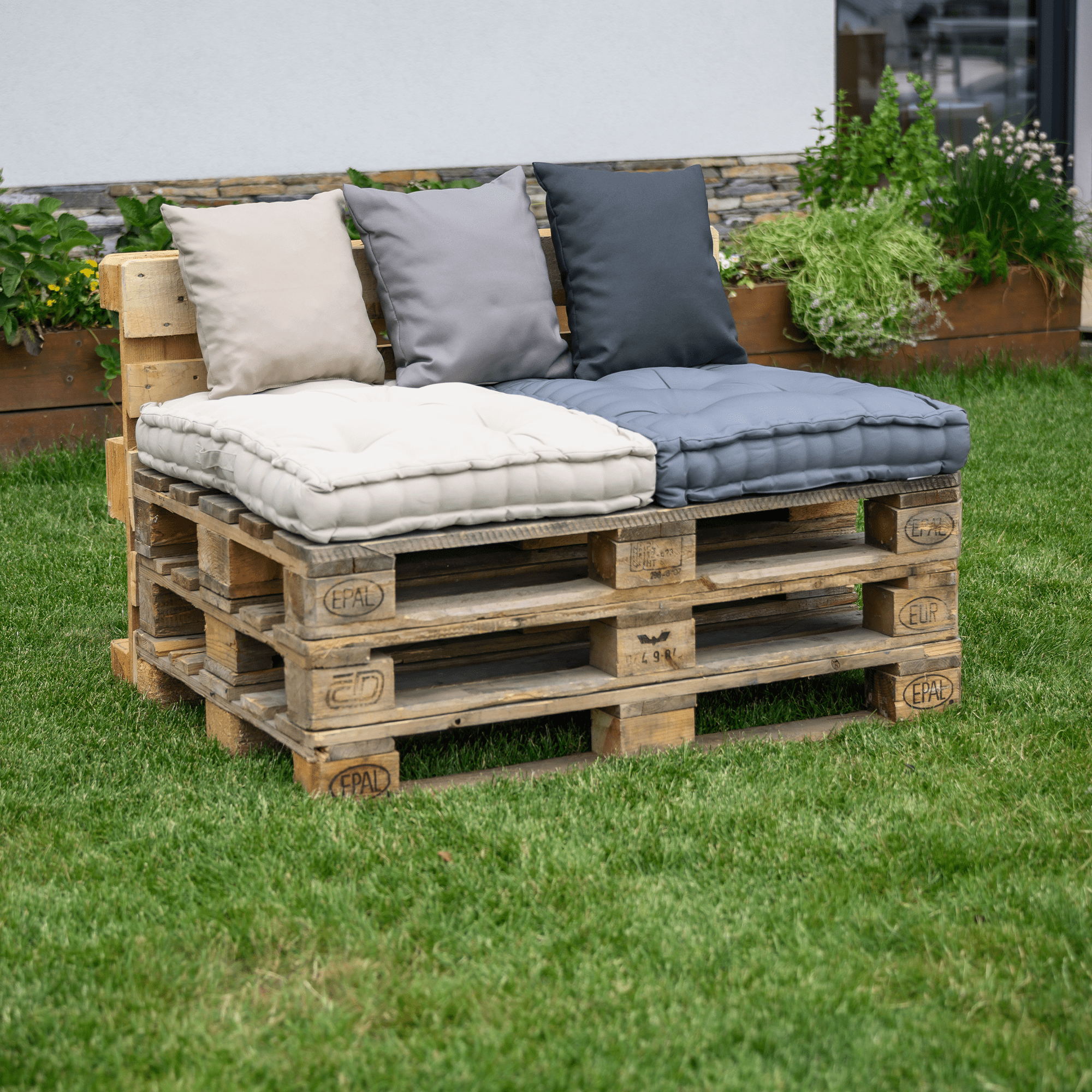 Vankúš na paletové sedenie, tmavosivá, LEGNO