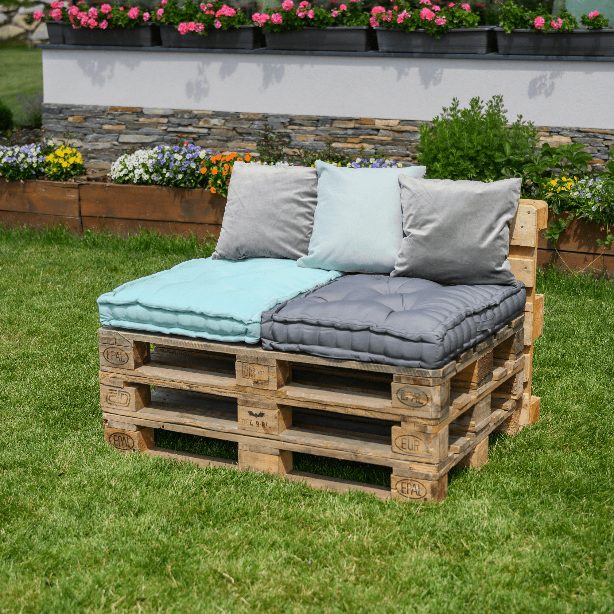 Vankúš na paletové sedenie, tmavosivá, LEGNO