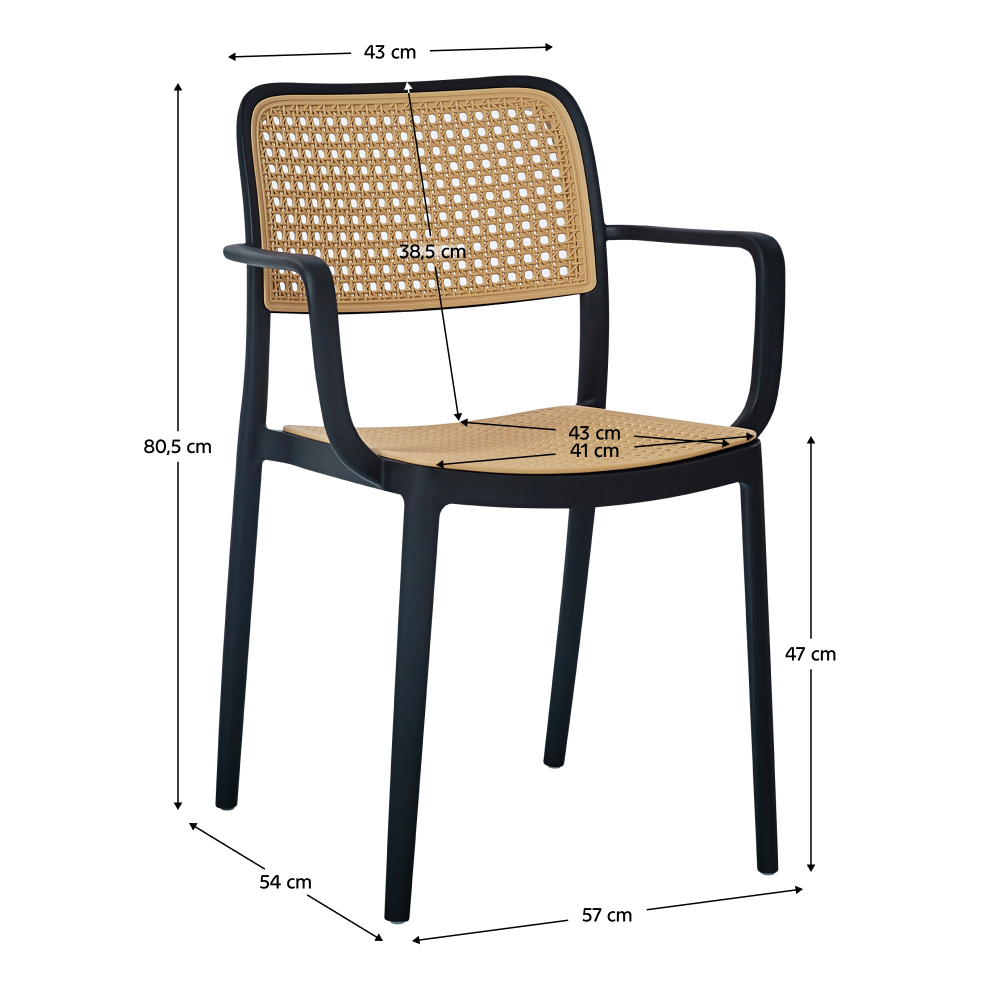Stohovateľná stolička, čierna/béžová, RAVID NEW TYP 2
