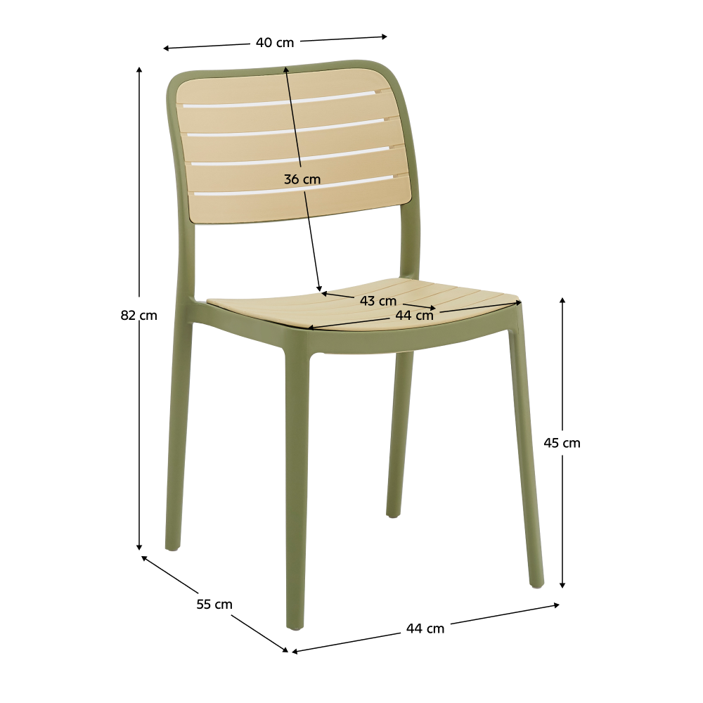 Stohovateľná stolička, zelená/béžová, KARDOS TYP 1