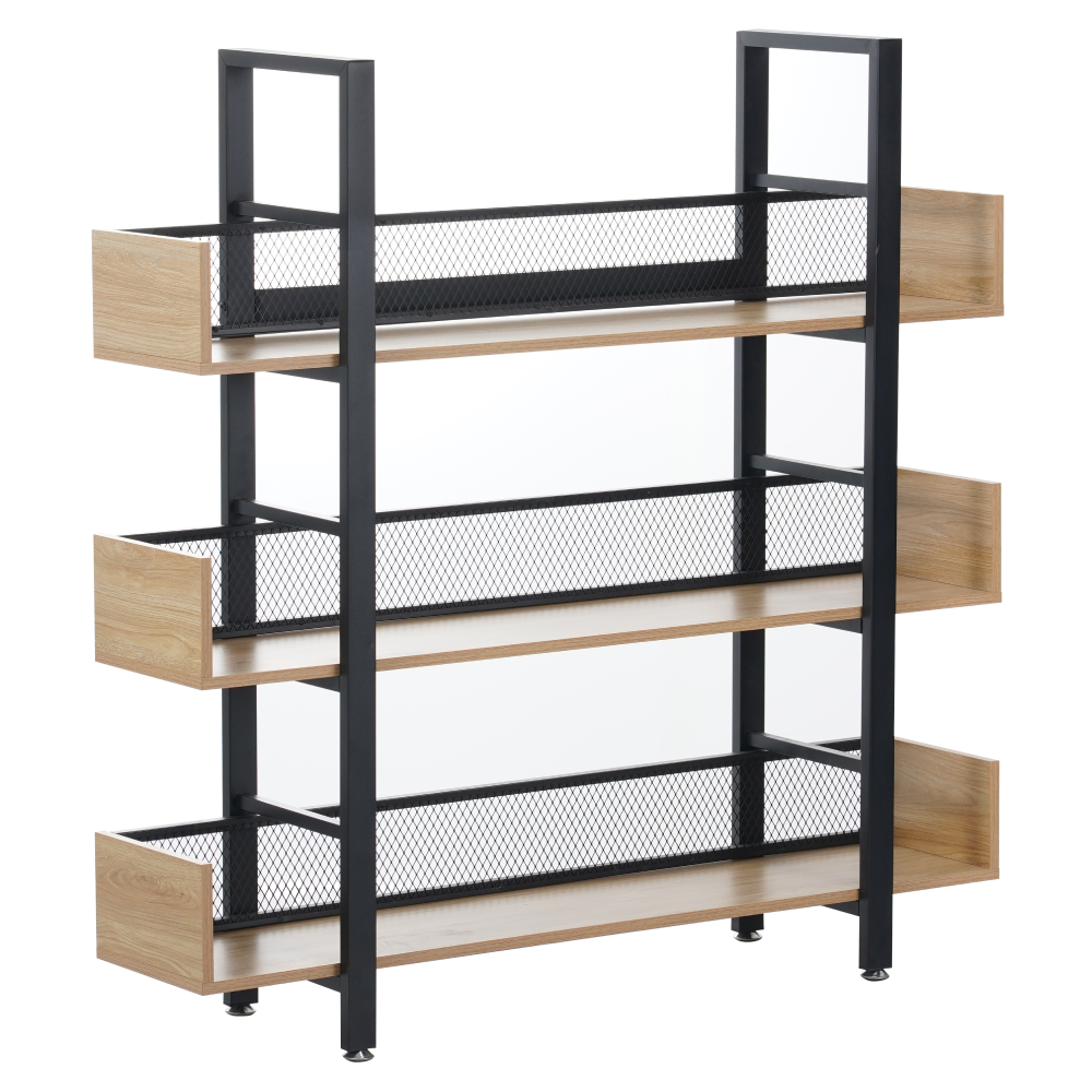 3 polcos polcállvány, tölgy/fekete, KILIS NEW TYP 1 3 polcos polcállvány, tölgy/fekete, KILIS NEW TYP 1