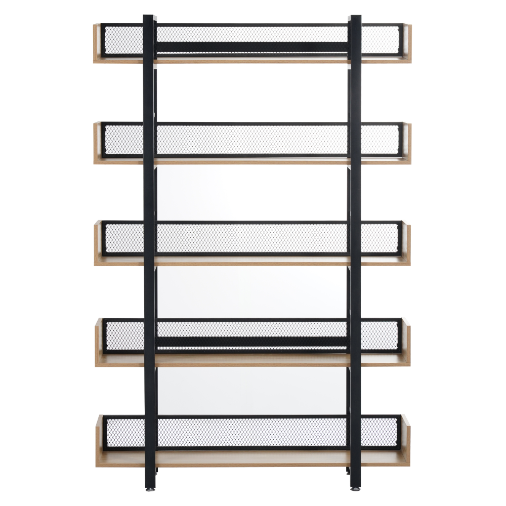 5 polcos polcállvány, tölgy/fekete, KILIS NEW TYP 2 5 polcos polcállvány, tölgy/fekete, KILIS NEW TYP 2