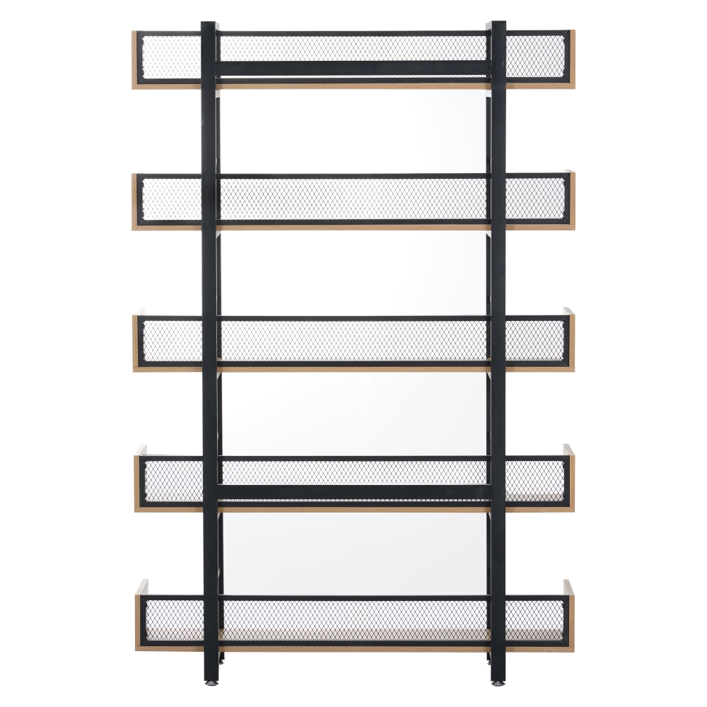 5 polcos polcállvány, tölgy/fekete, KILIS NEW TYP 2 5 polcos polcállvány, tölgy/fekete, KILIS NEW TYP 2