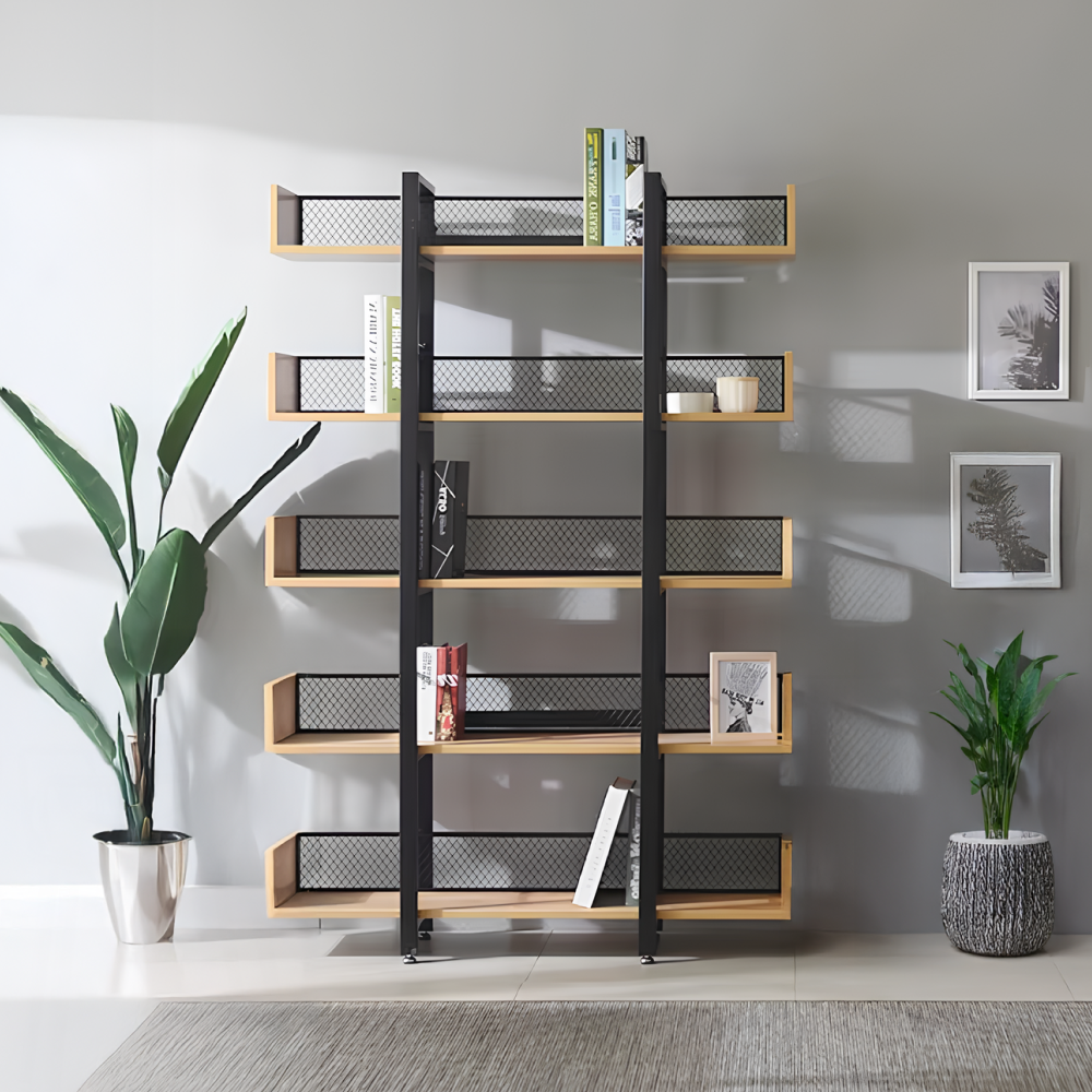 5 polcos polcállvány, tölgy/fekete, KILIS NEW TYP 2 5 polcos polcállvány, tölgy/fekete, KILIS NEW TYP 2