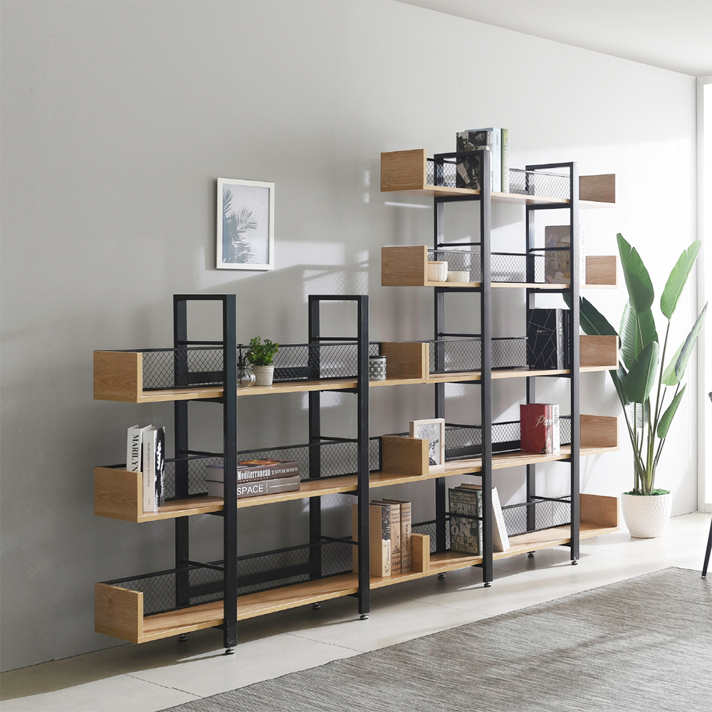 5 polcos polcállvány, tölgy/fekete, KILIS NEW TYP 2 5 polcos polcállvány, tölgy/fekete, KILIS NEW TYP 2