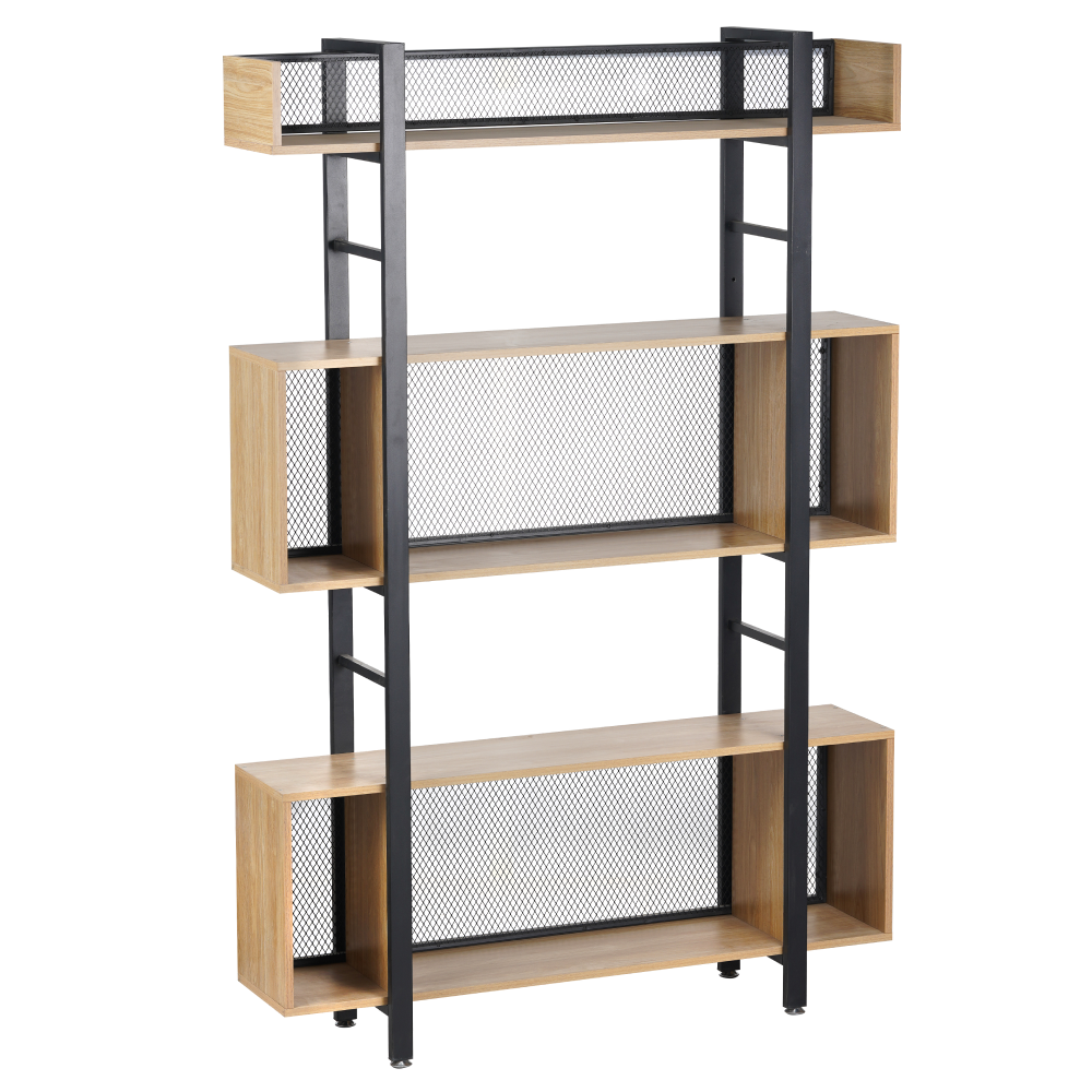 3-policový regál, dub/čierna, KILIS NEW TYP 3