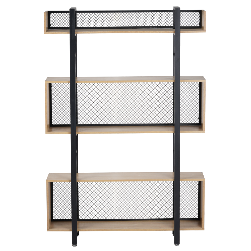 3-policový regál, dub/čierna, KILIS NEW TYP 3