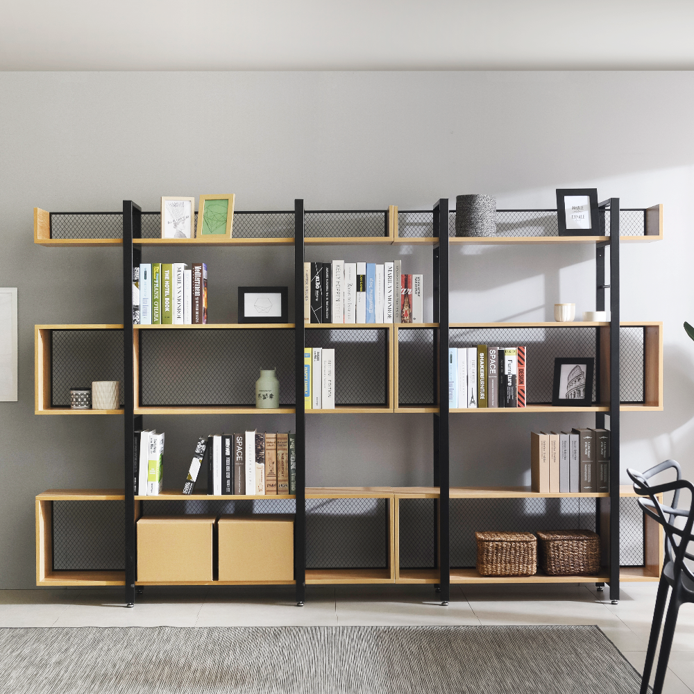 3-policový regál, dub/čierna, KILIS NEW TYP 3