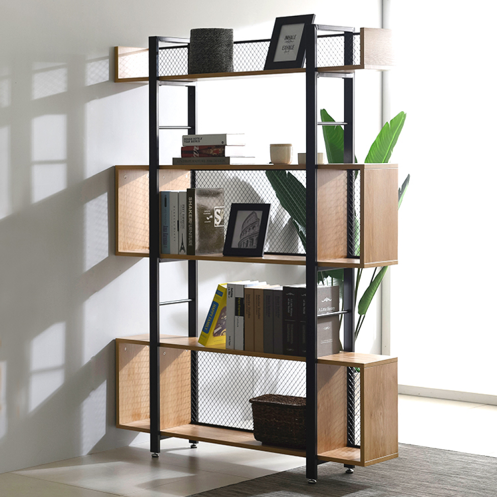 3-policový regál, dub/čierna, KILIS NEW TYP 3