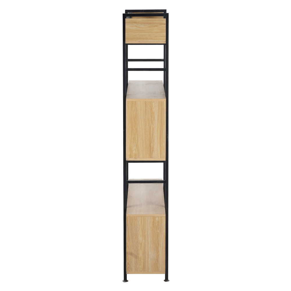3-policový regál, dub/čierna, KILIS NEW TYP 4