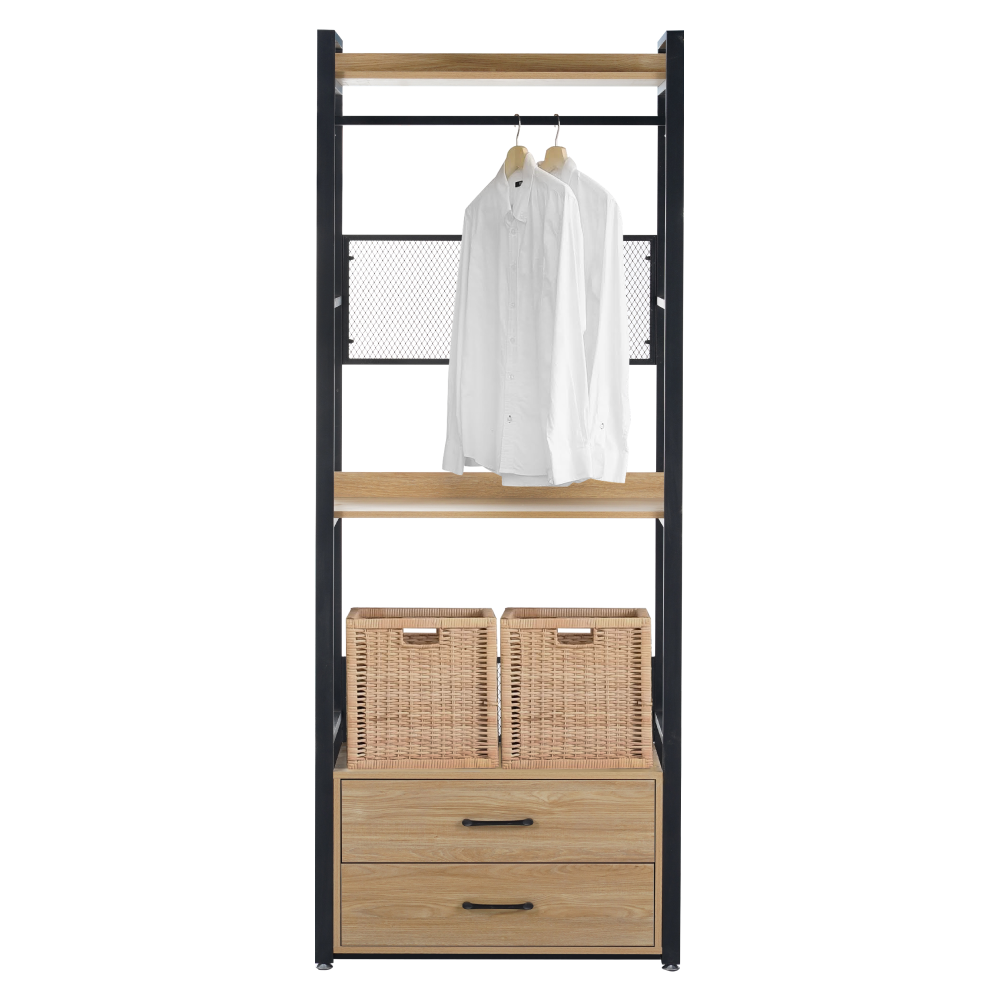 Regál so zásuvkami, dub/čierna, KILOS NEW TYP 1