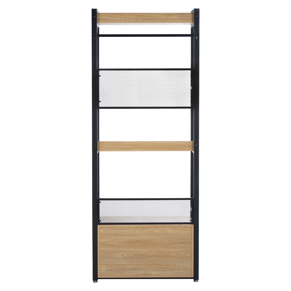 Regál so zásuvkami, dub/čierna, KILOS NEW TYP 1