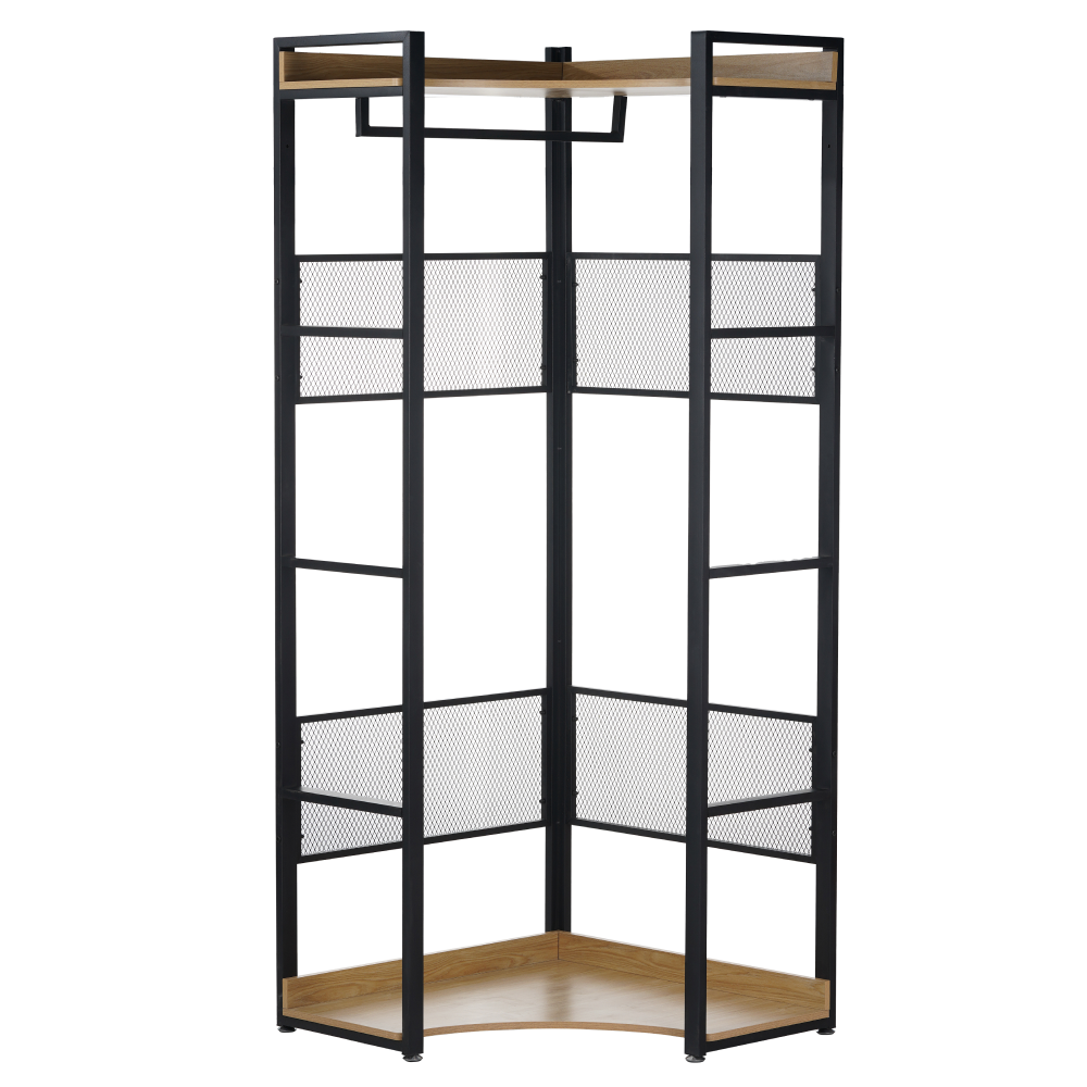 Rohový regál, dub/čierna, KILOS NEW TYP 4