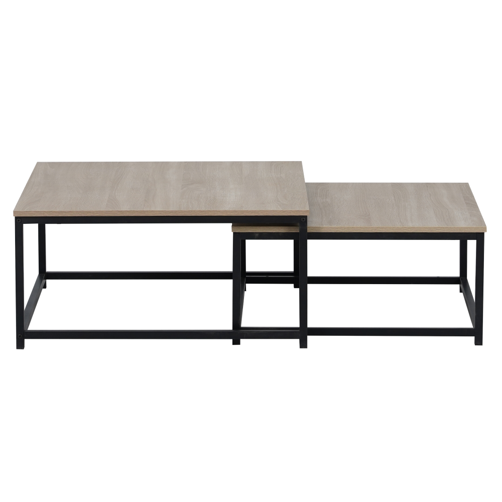 Dohányzóasztalok, 2 db-os szett, sonoma tölgy/fekete, KASTLER 2 NEW TYP 1 Dohányzóasztalok, 2 db-os szett, sonoma tölgy/fekete, KASTLER 2 NEW TYP 1