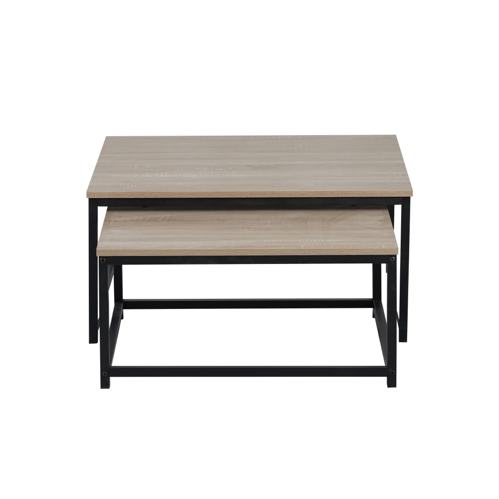 Dohányzóasztalok, 2 db-os szett, sonoma tölgy/fekete, KASTLER 2 NEW TYP 1 Dohányzóasztalok, 2 db-os szett, sonoma tölgy/fekete, KASTLER 2 NEW TYP 1