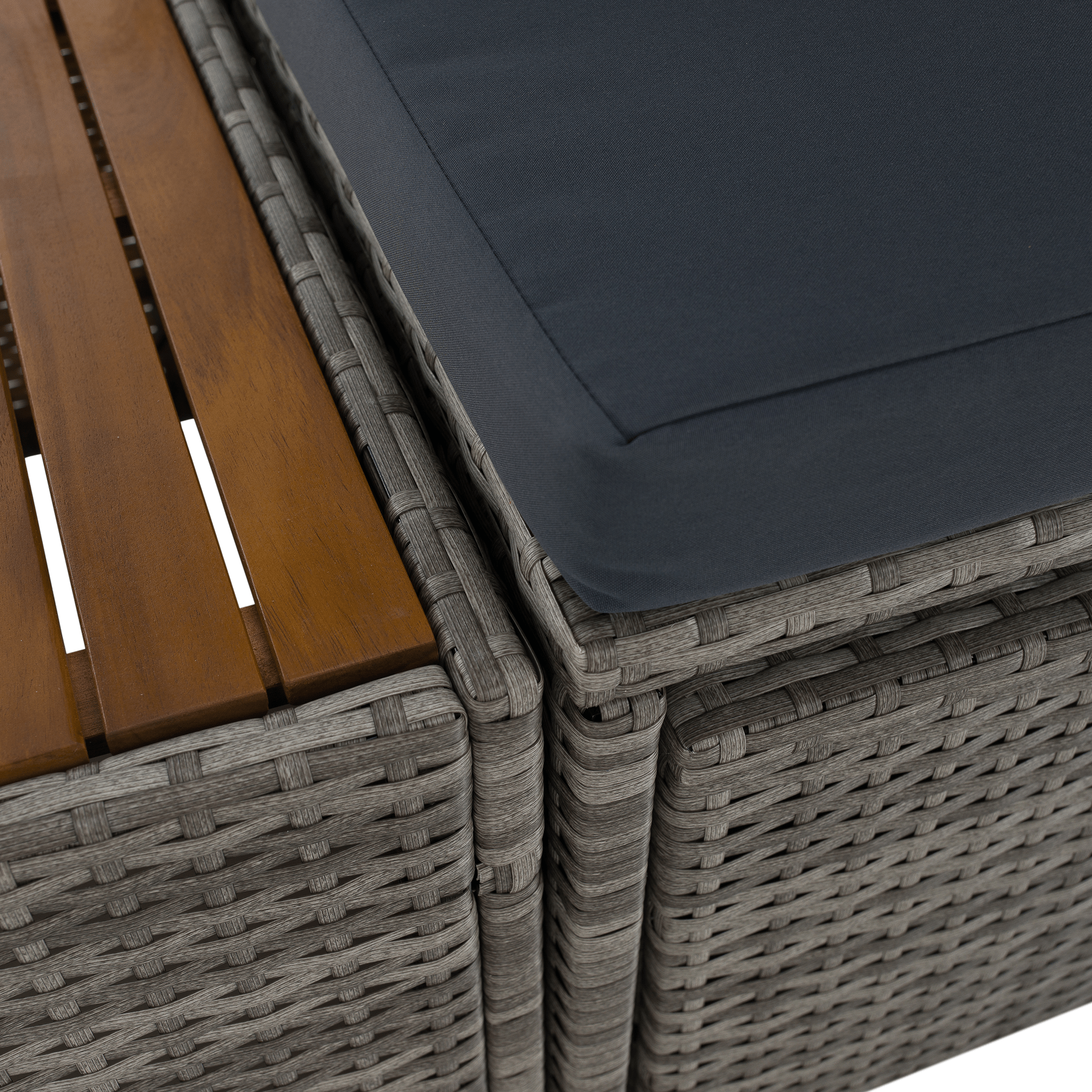 Kerti rattan szett, szürke/természetes/krémszínű, DEBRA