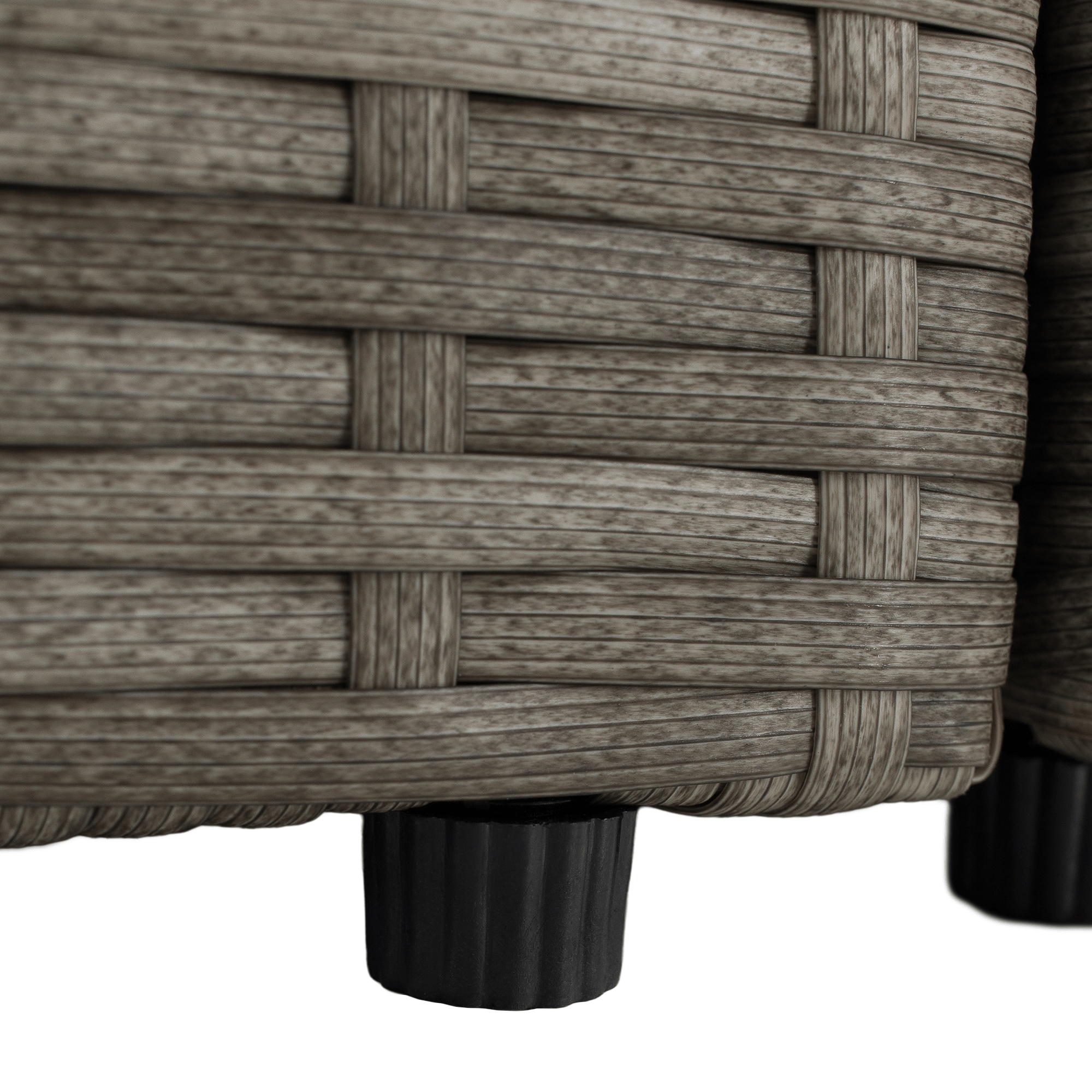 Kerti rattan szett, szürke/természetes/krémszínű, DEBRA