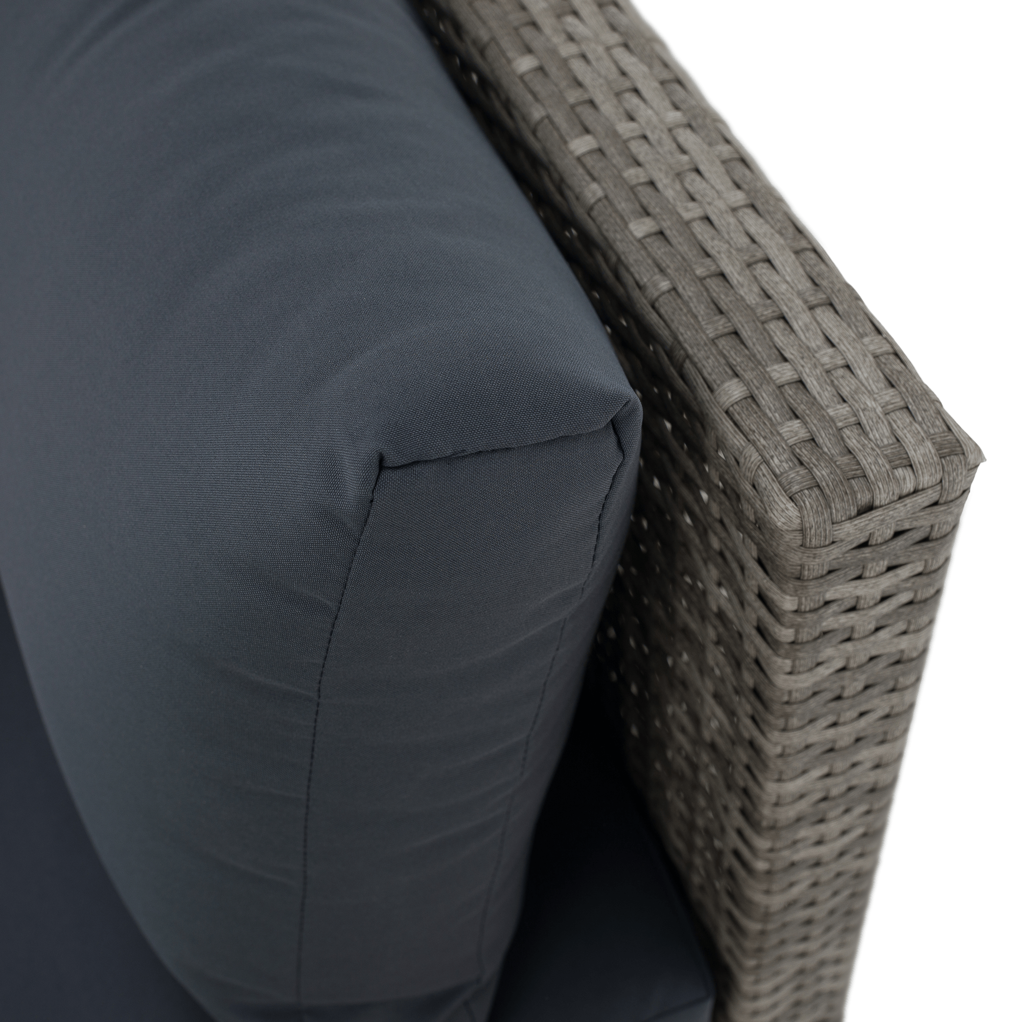 Kerti rattan szett, szürke/természetes/krémszínű, DEBRA