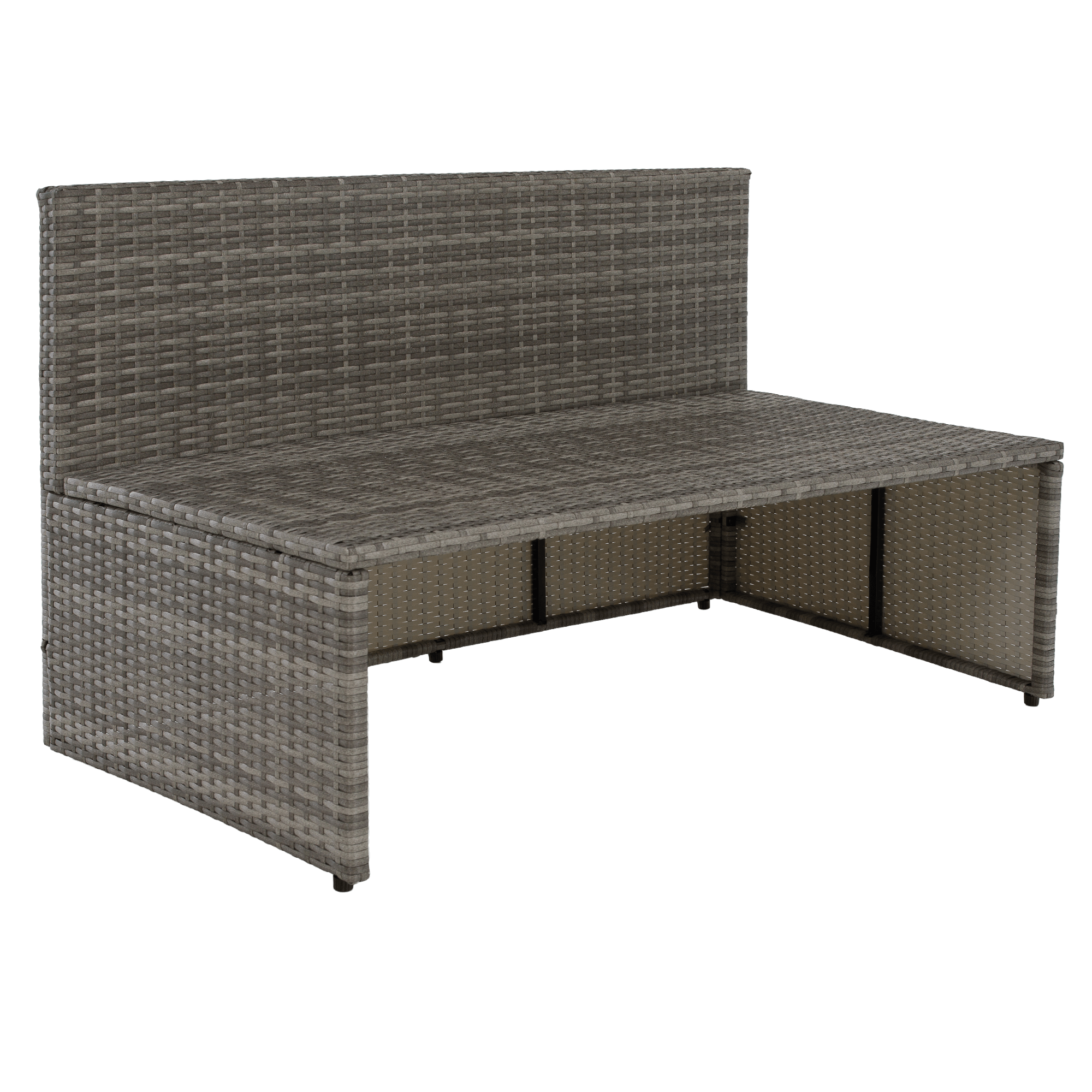 Kerti rattan szett, szürke/természetes/krémszínű, DEBRA