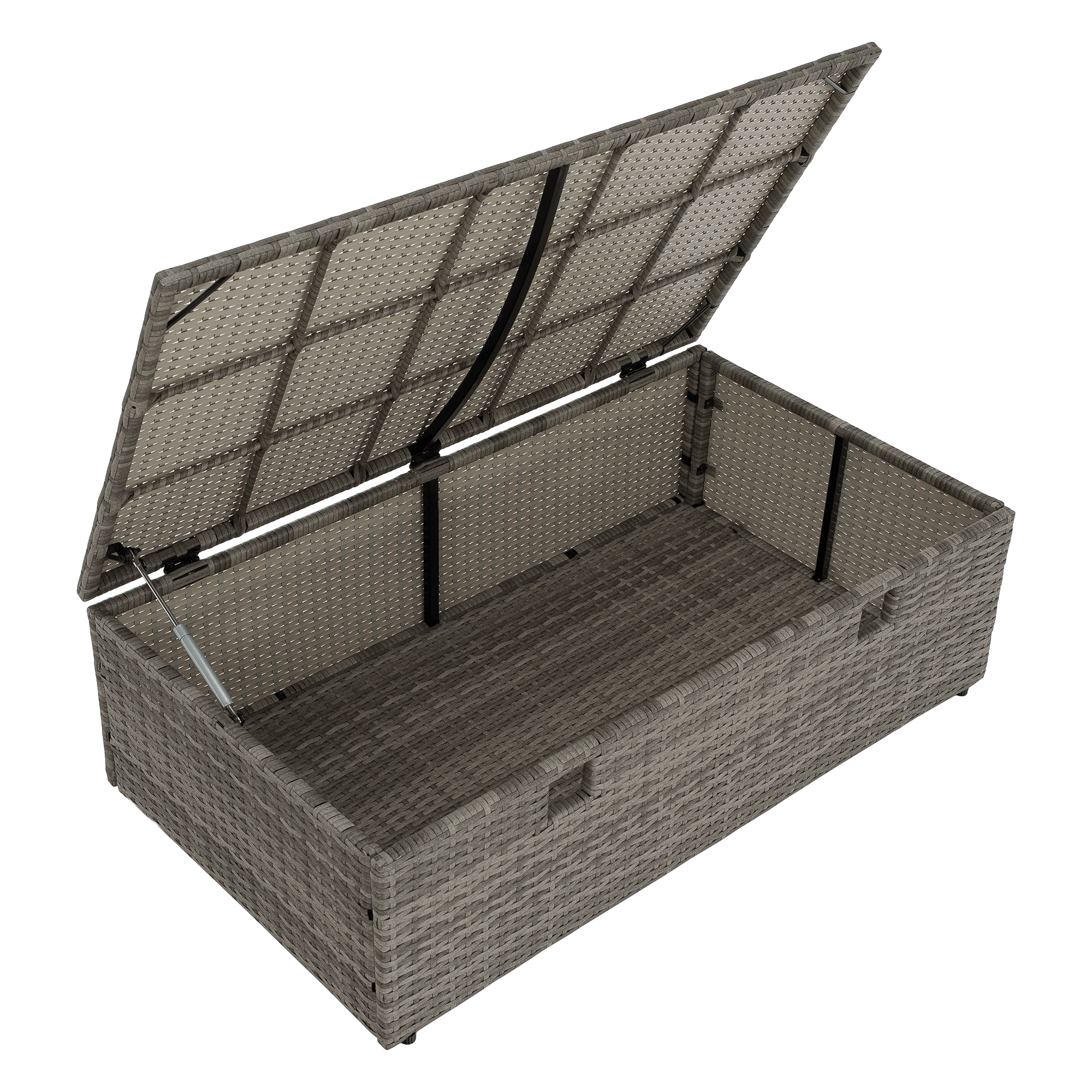 Kerti rattan szett, szürke/természetes/krémszínű, DEBRA