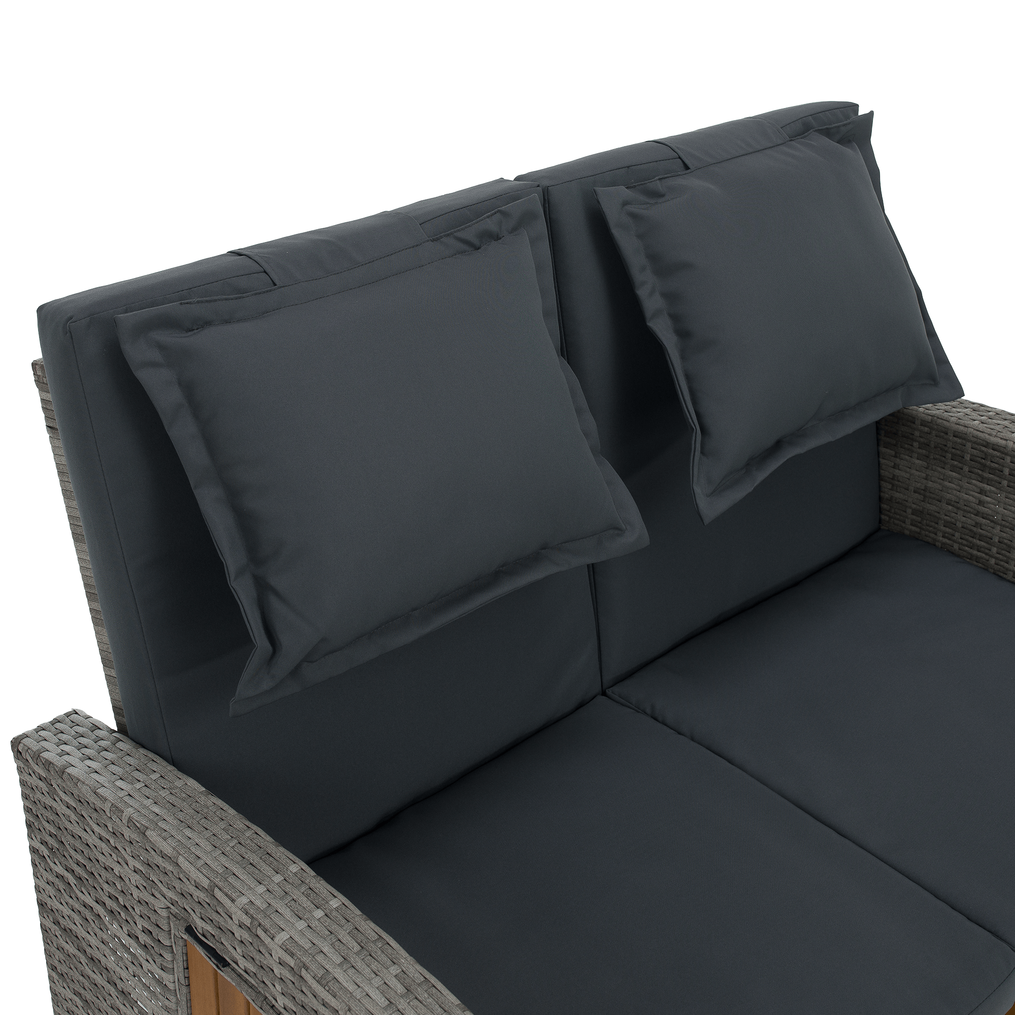 Kerti rattan heverő, szürke/természetes, MALORY