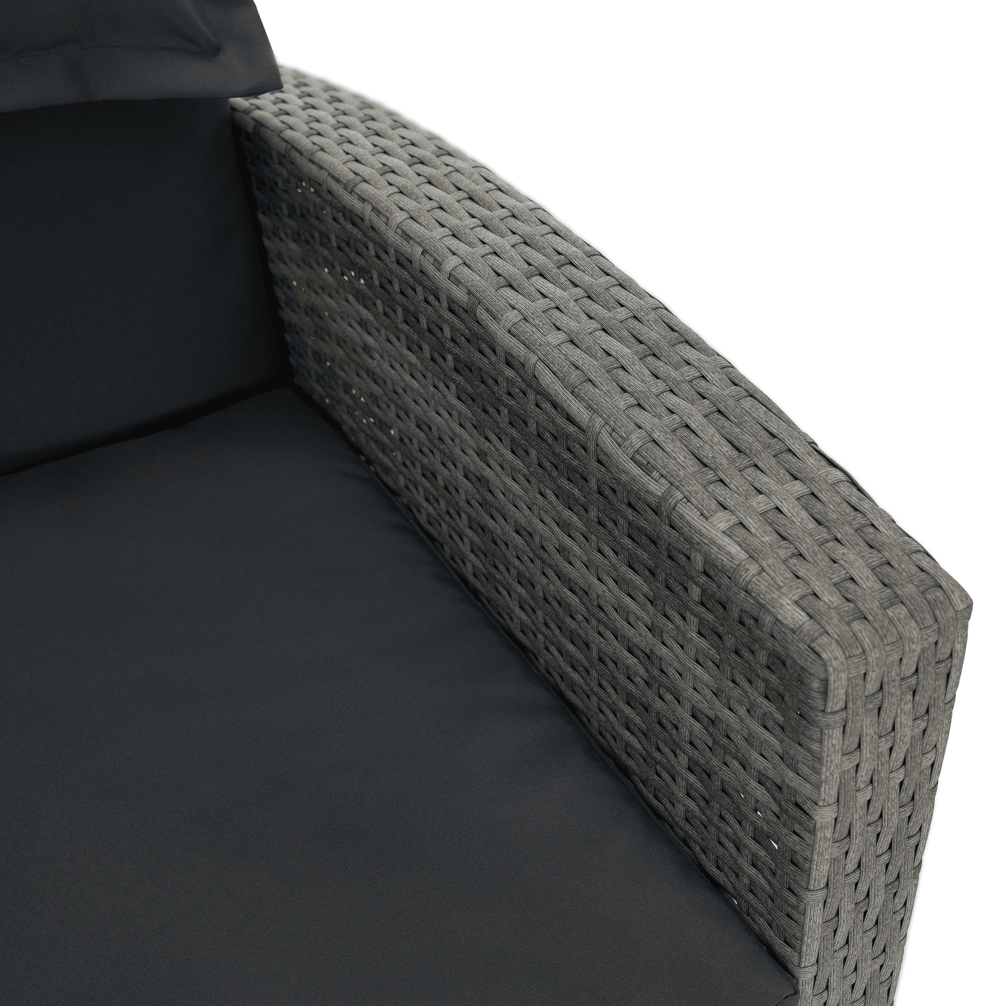 Kerti rattan heverő, szürke/természetes, MALORY