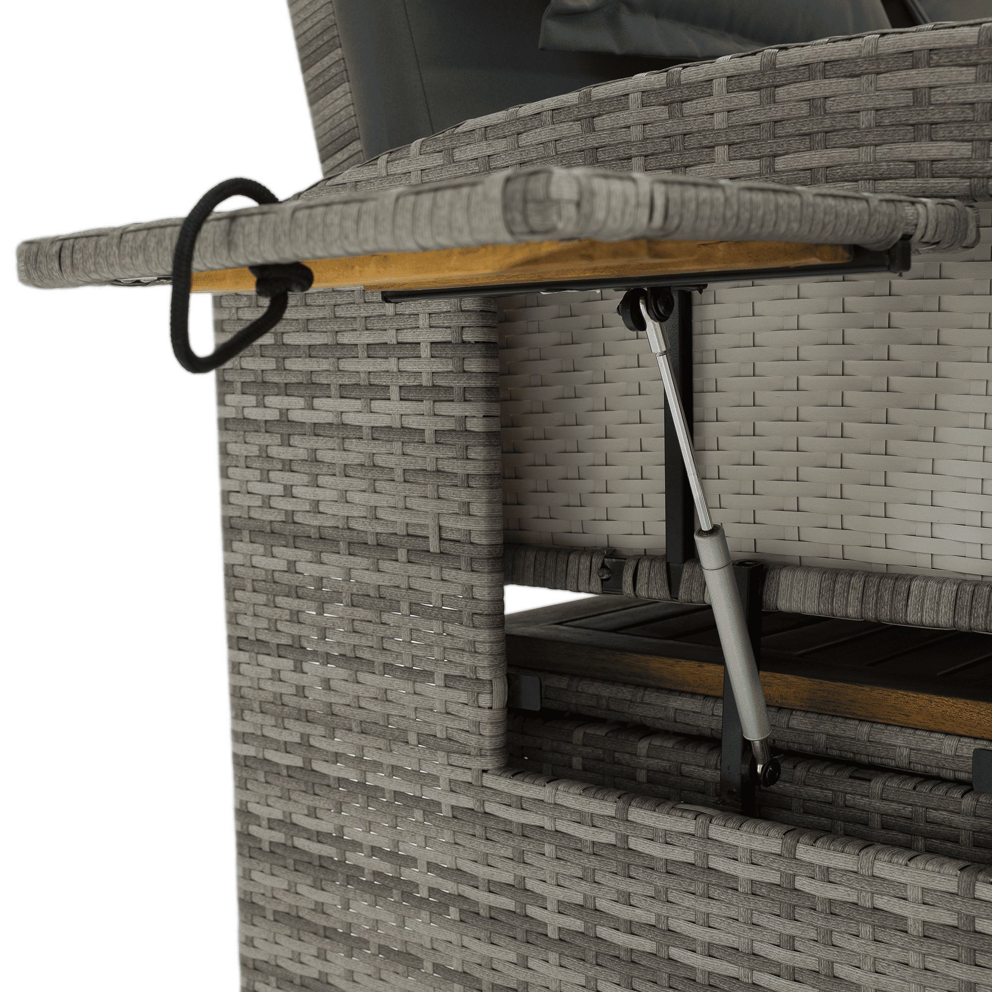 Kerti rattan heverő, szürke/természetes, MALORY