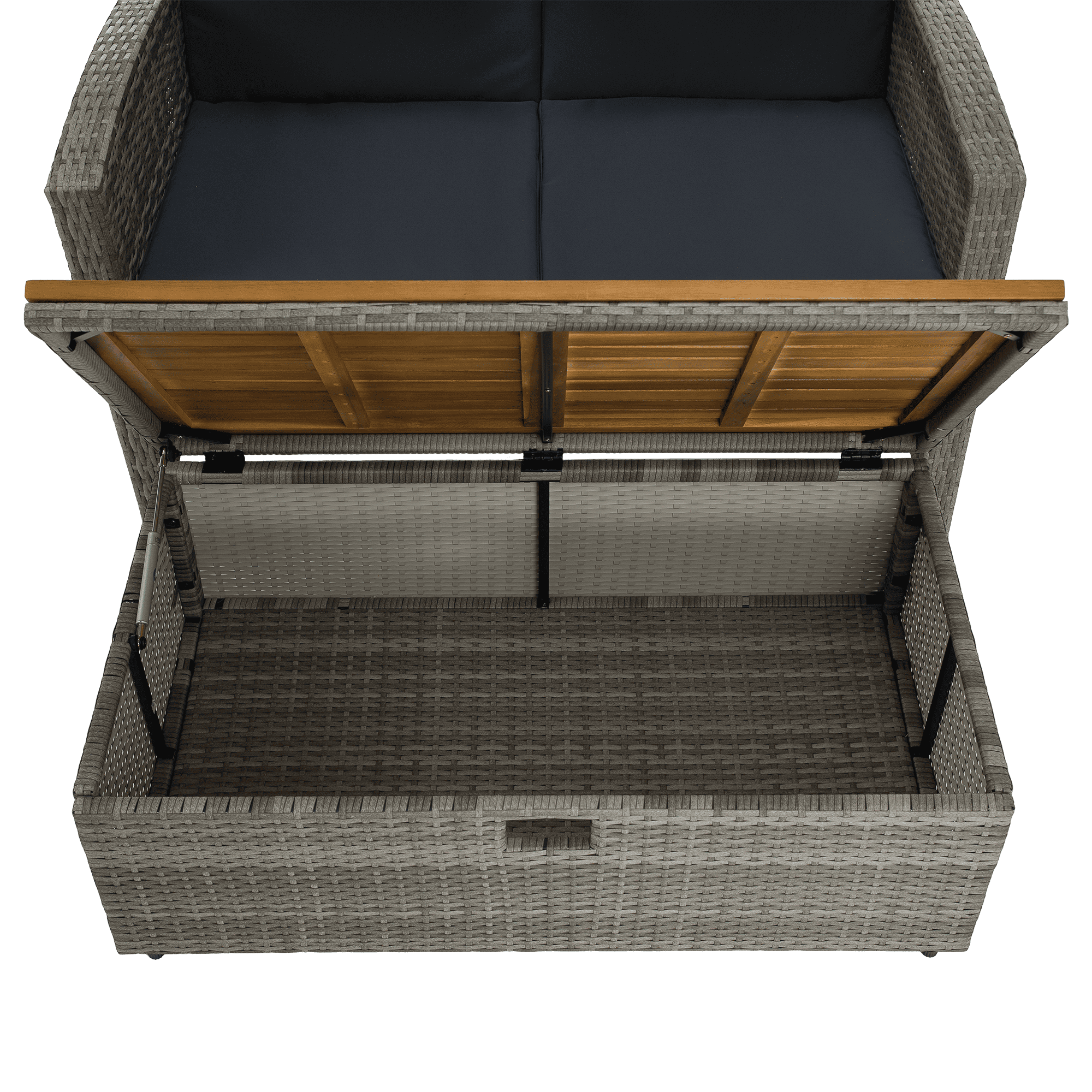 Kerti rattan heverő, szürke/természetes, MALORY