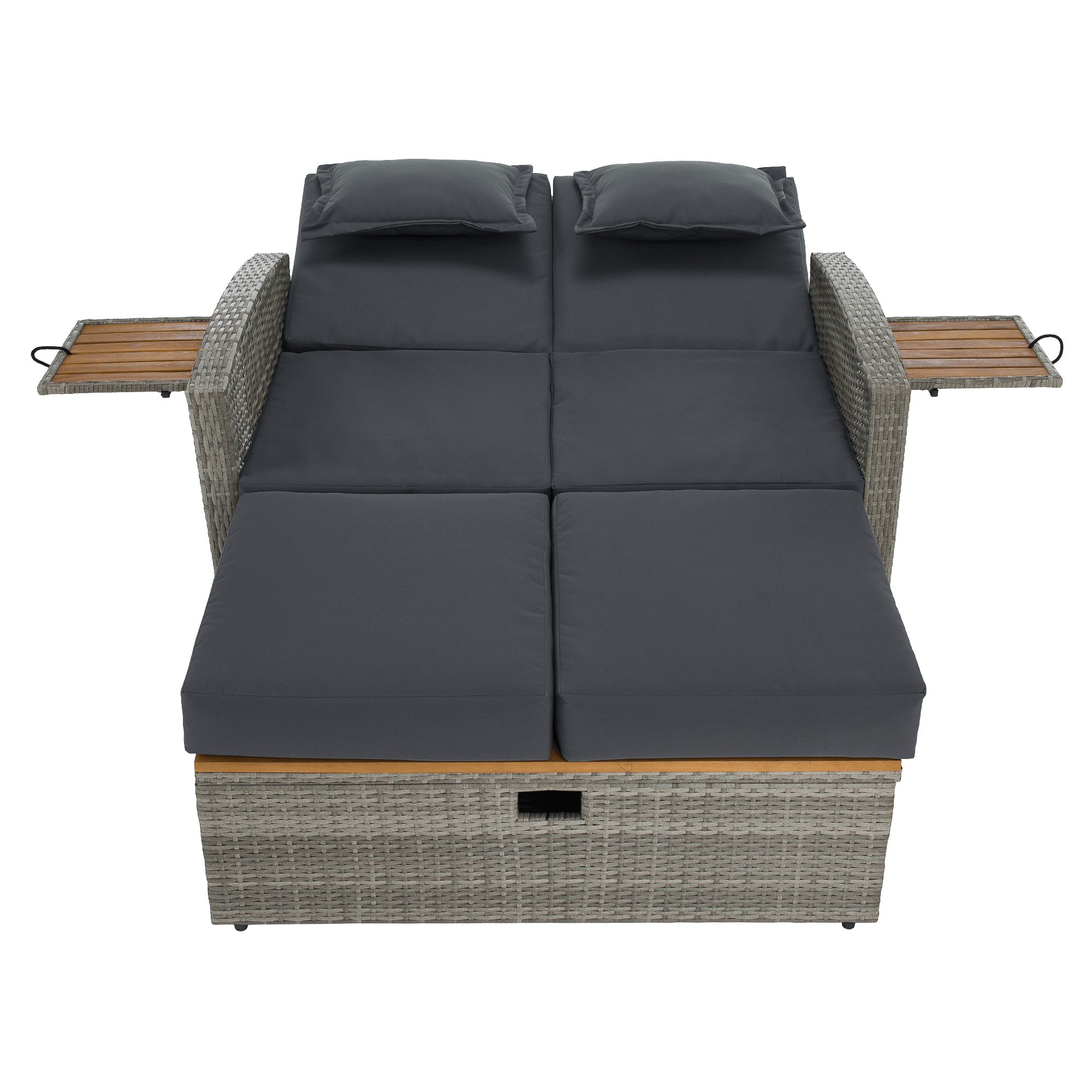 Kerti rattan heverő, szürke/természetes, MALORY