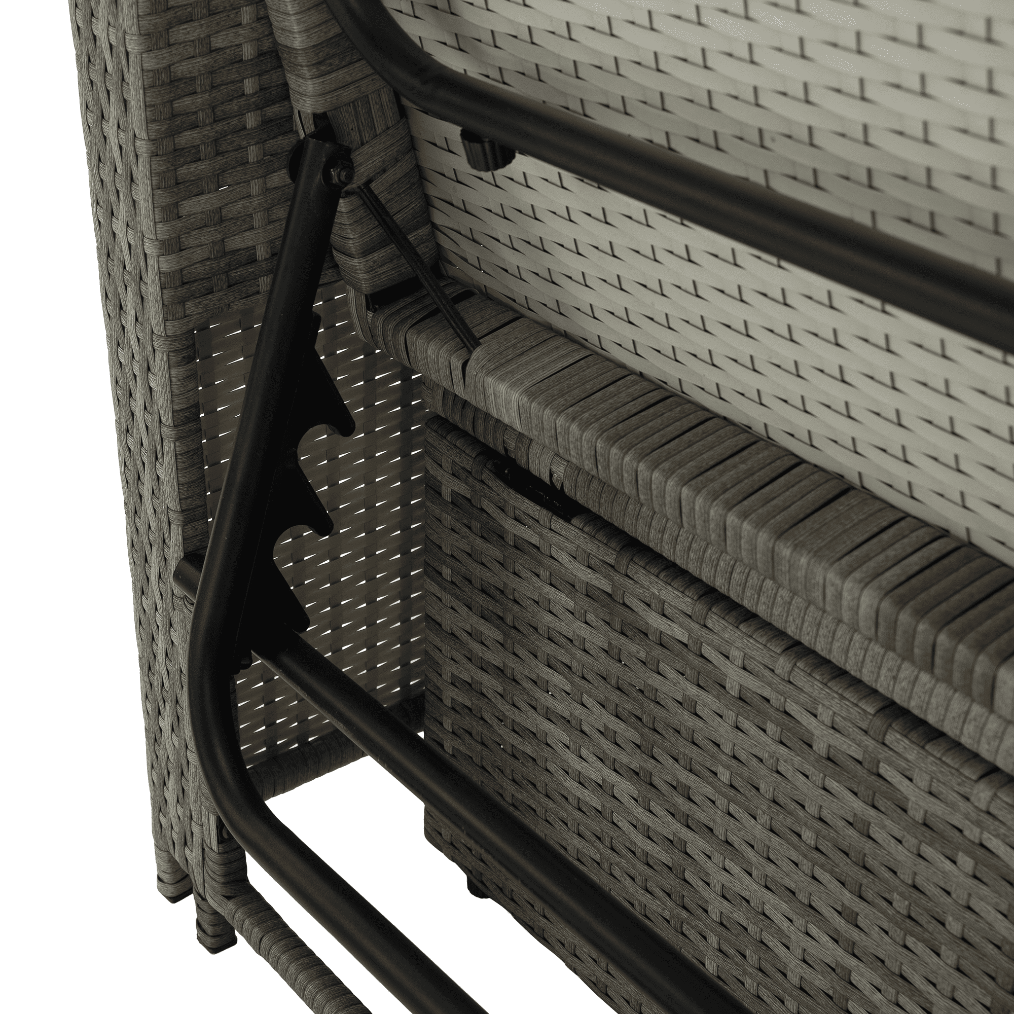 Kerti rattan heverő, szürke/természetes, MALORY