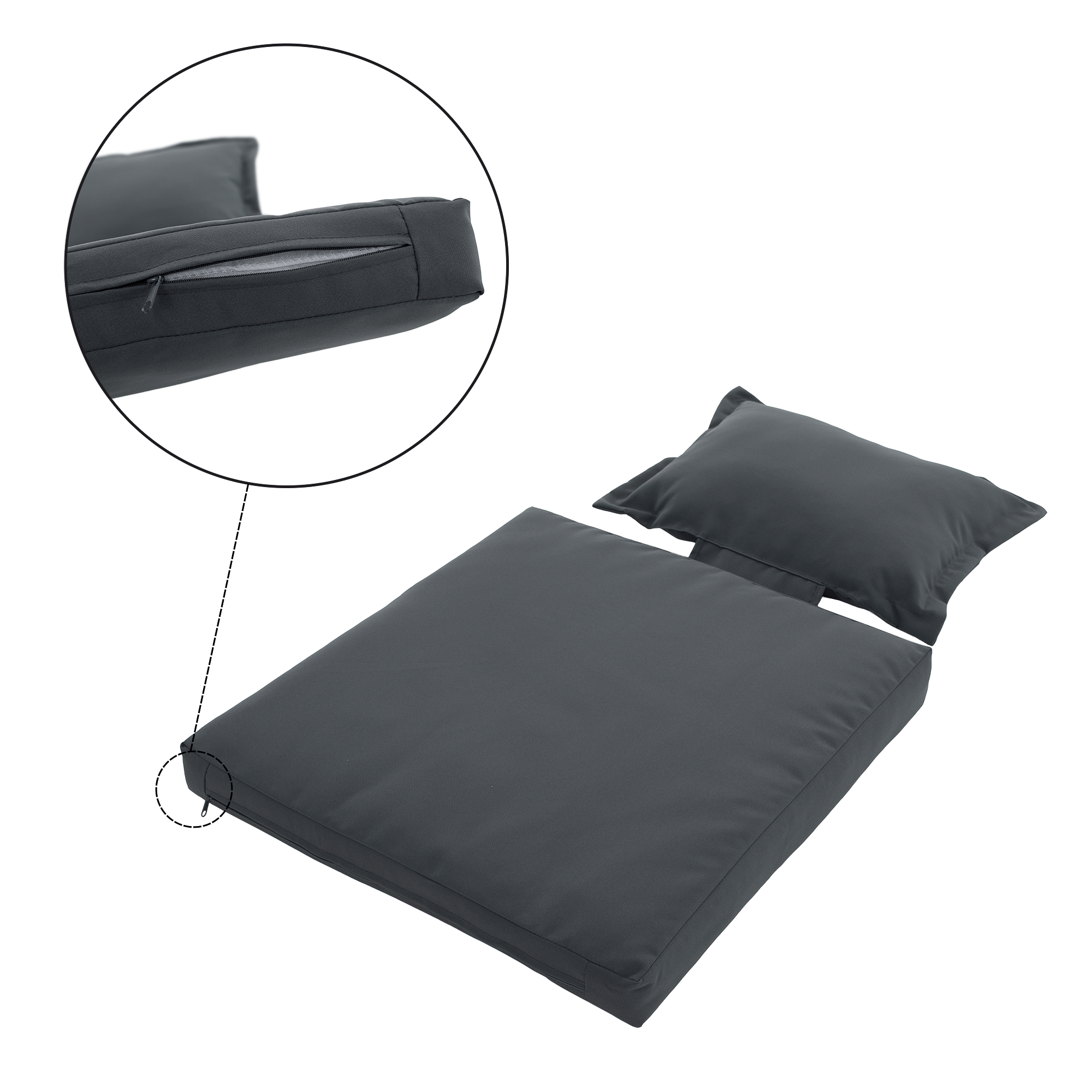 Kerti rattan heverő, szürke/természetes, MALORY