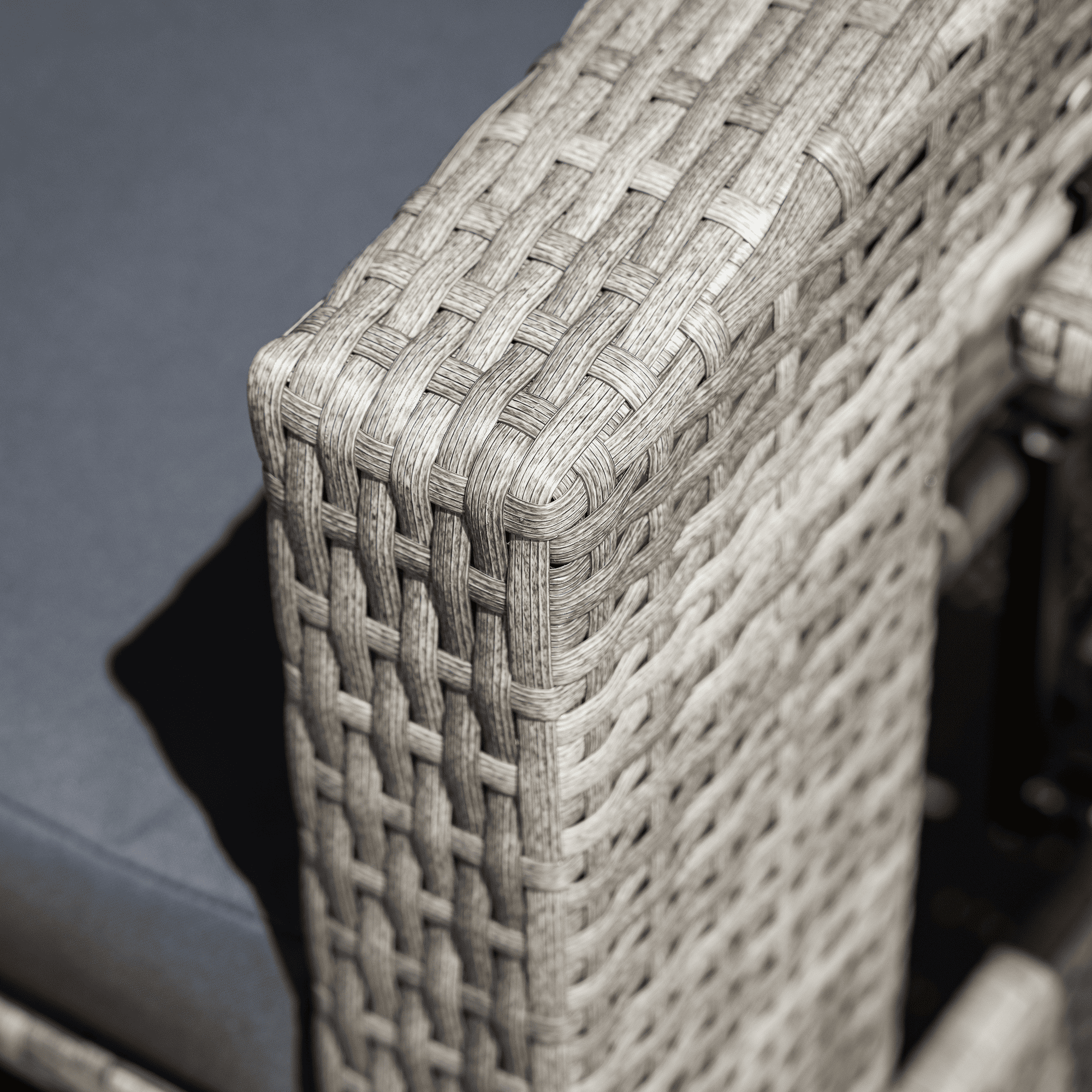 Kerti rattan heverő, szürke/természetes, MALORY