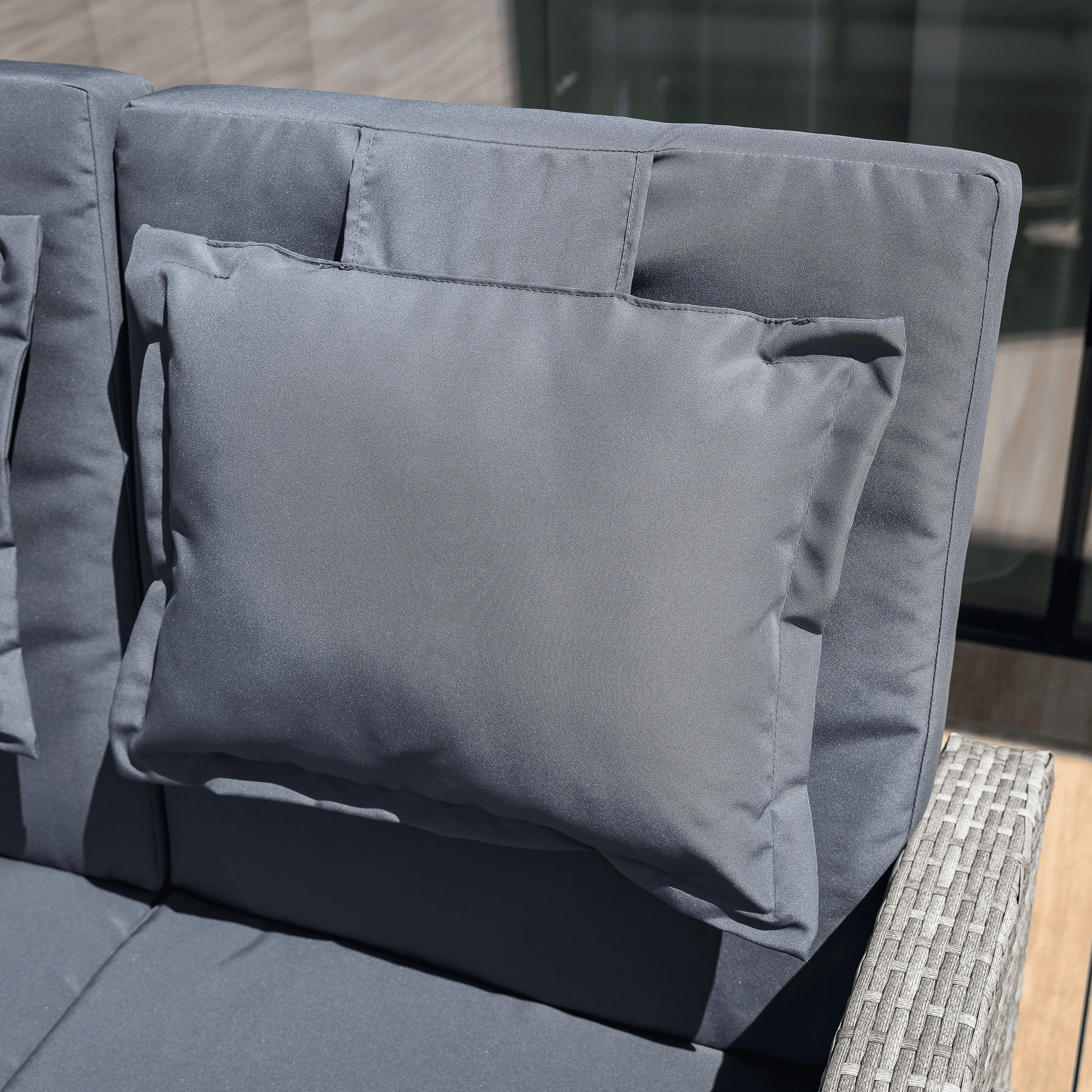 Kerti rattan heverő, szürke/természetes, MALORY