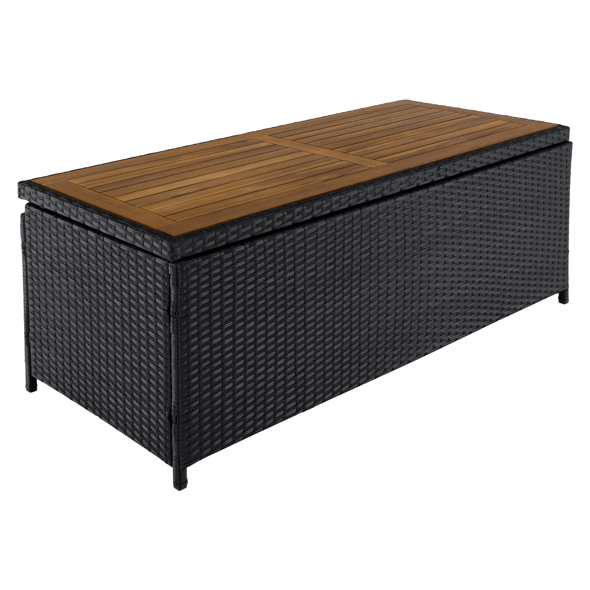 Záhradný úložný box/lavica, čierna/prírodná/krémová, BEMUS