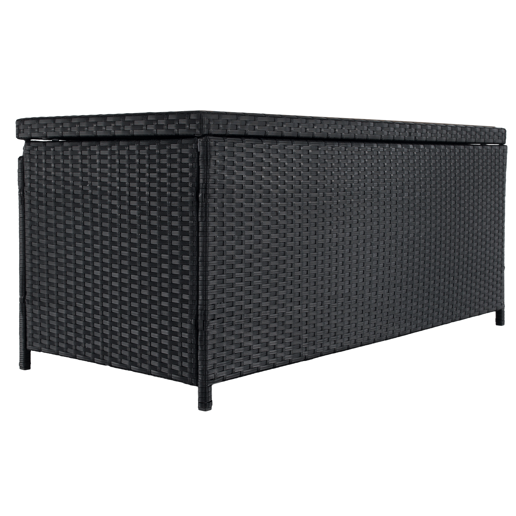 Záhradný úložný box/lavica, čierna/prírodná/krémová, BEMUS