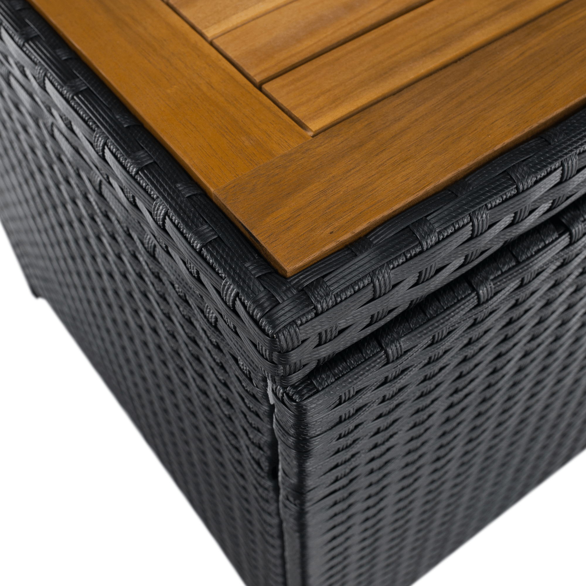 Záhradný úložný box/lavica, čierna/prírodná/krémová, BEMUS