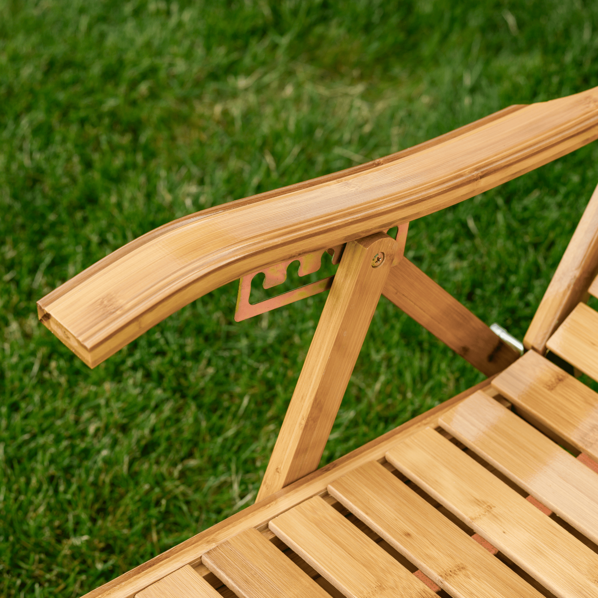 Kerti állítható szék, természetes, bambusz, URSEL