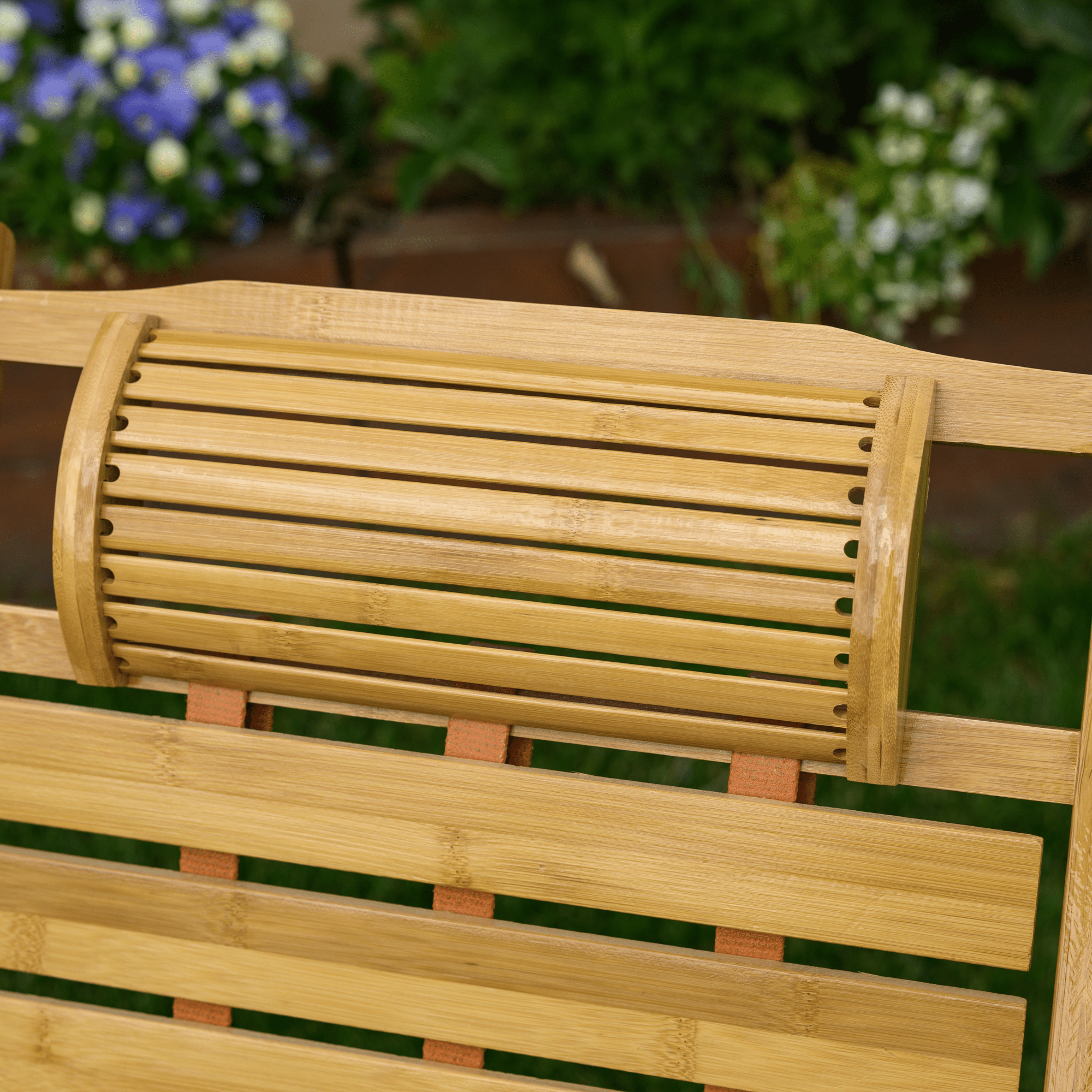 Kerti állítható szék, természetes, bambusz, URSEL