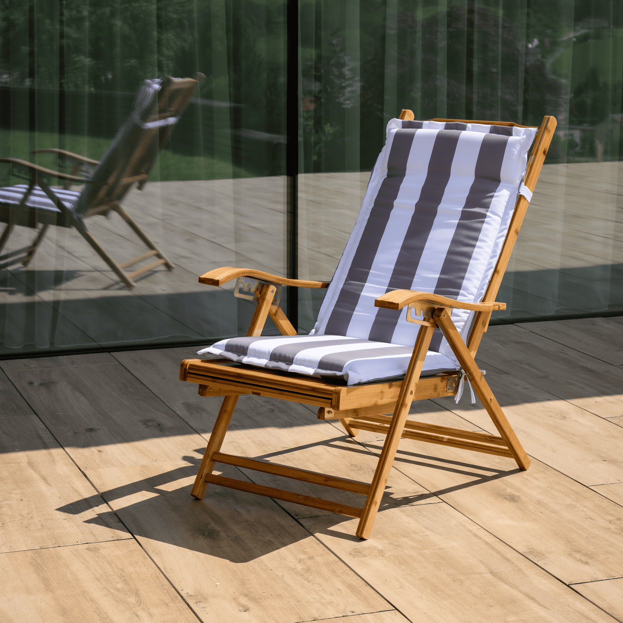 Kerti állítható szék, természetes, bambusz, VARDON