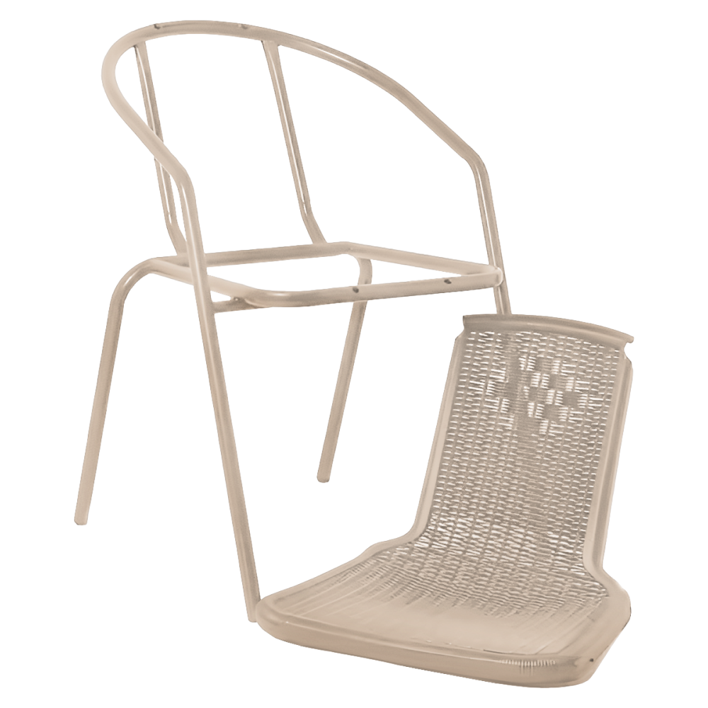 Kerti rakásolható szék, champagne, acél/műanyag, FRENY